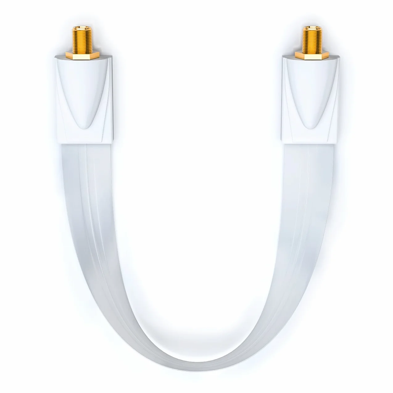 deleyCON 1x przepust okienny kabel satelitarny 21cm elastyczny łącznik o długości 30cm okna i drzwi pozłacane wyjątkowo płaskie ekranowane podkładki samoprzylepne - biały