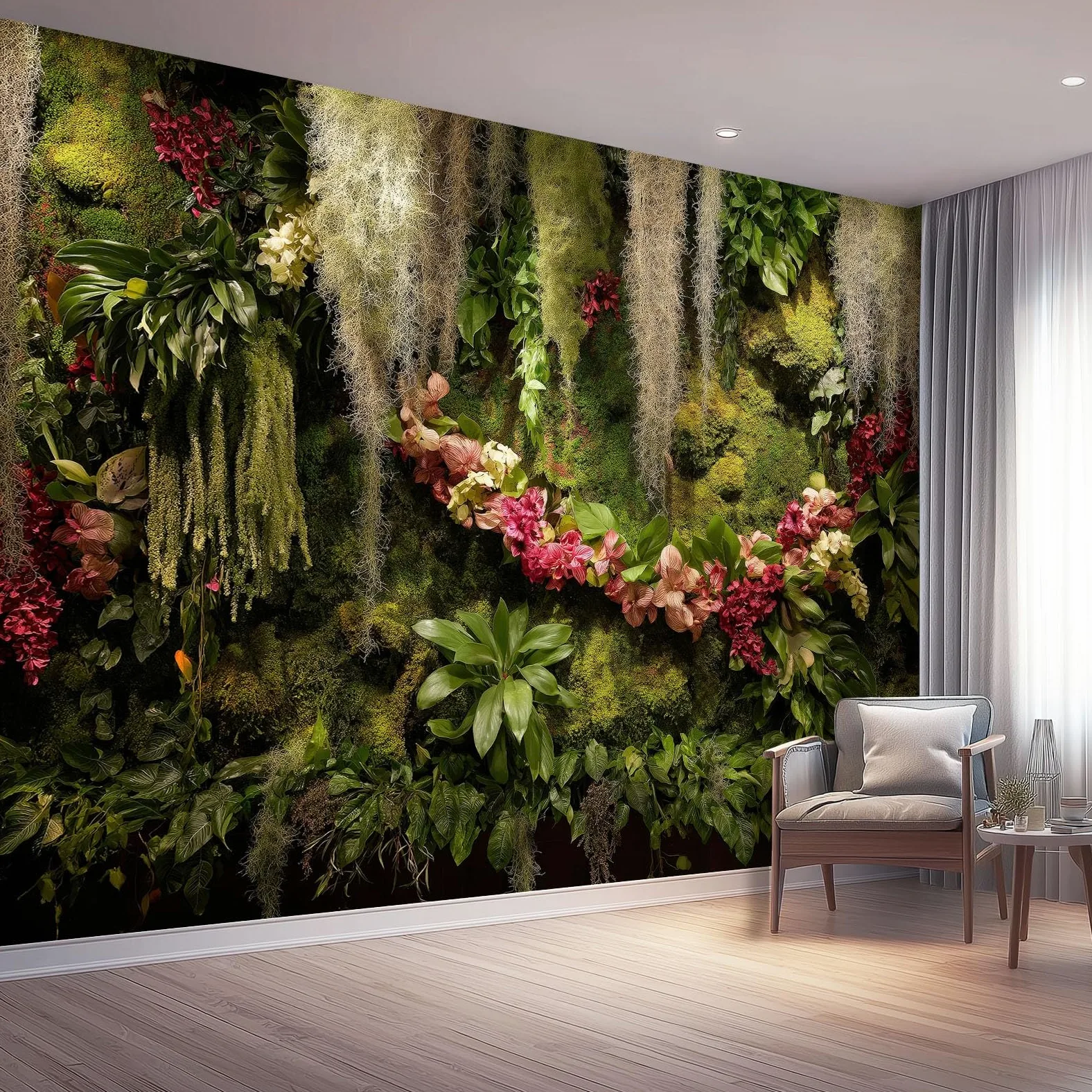 Fototapeta Roślina Tapety Malowidła Ścienne Zielony Mech Hortensja Plakat Fotografia Do Sypialni Salon Tv Ściana 350 x 256 cm