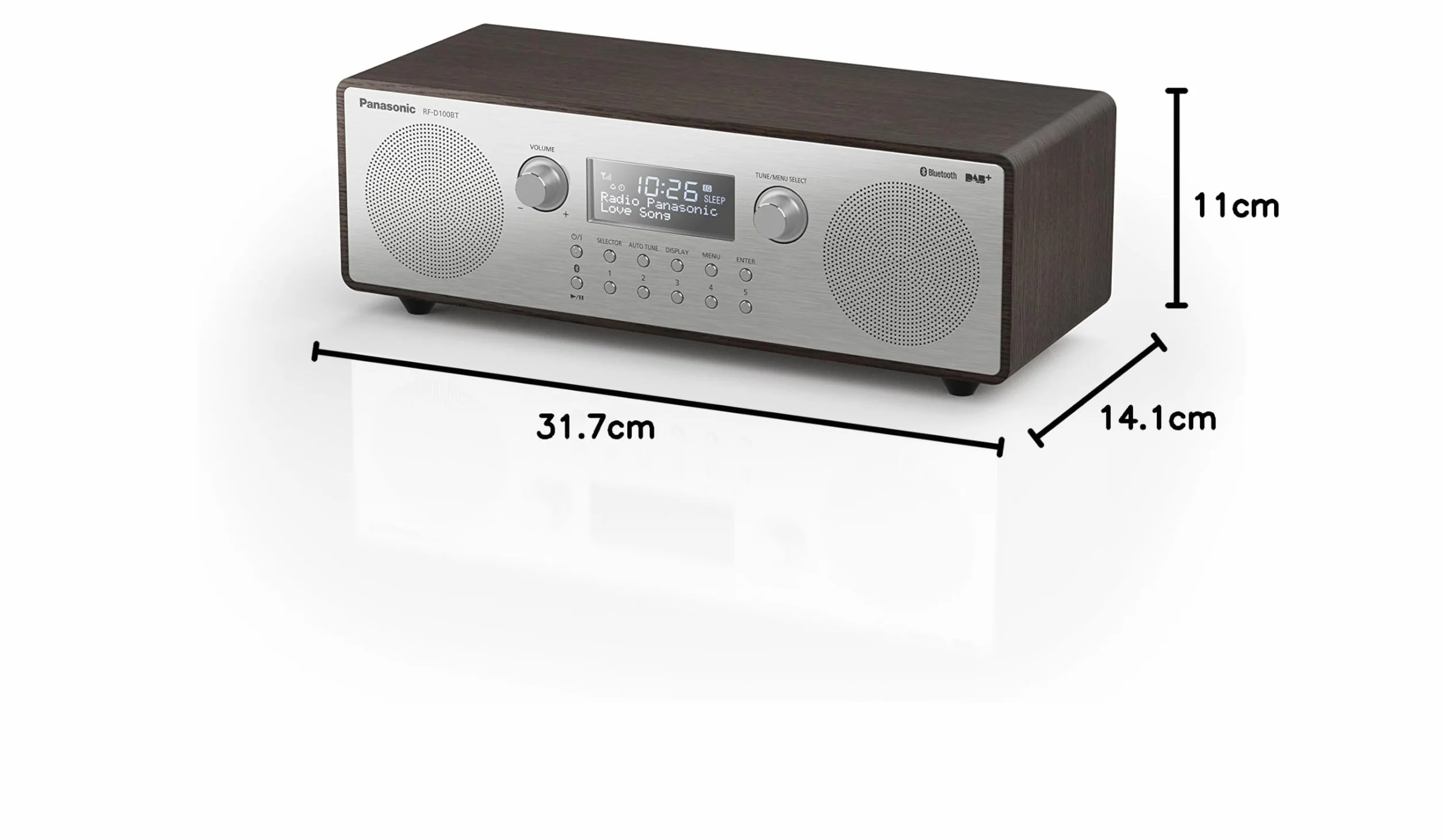 Panasonic RF -D100BTEGT Radio, Brązowy/Srebrny