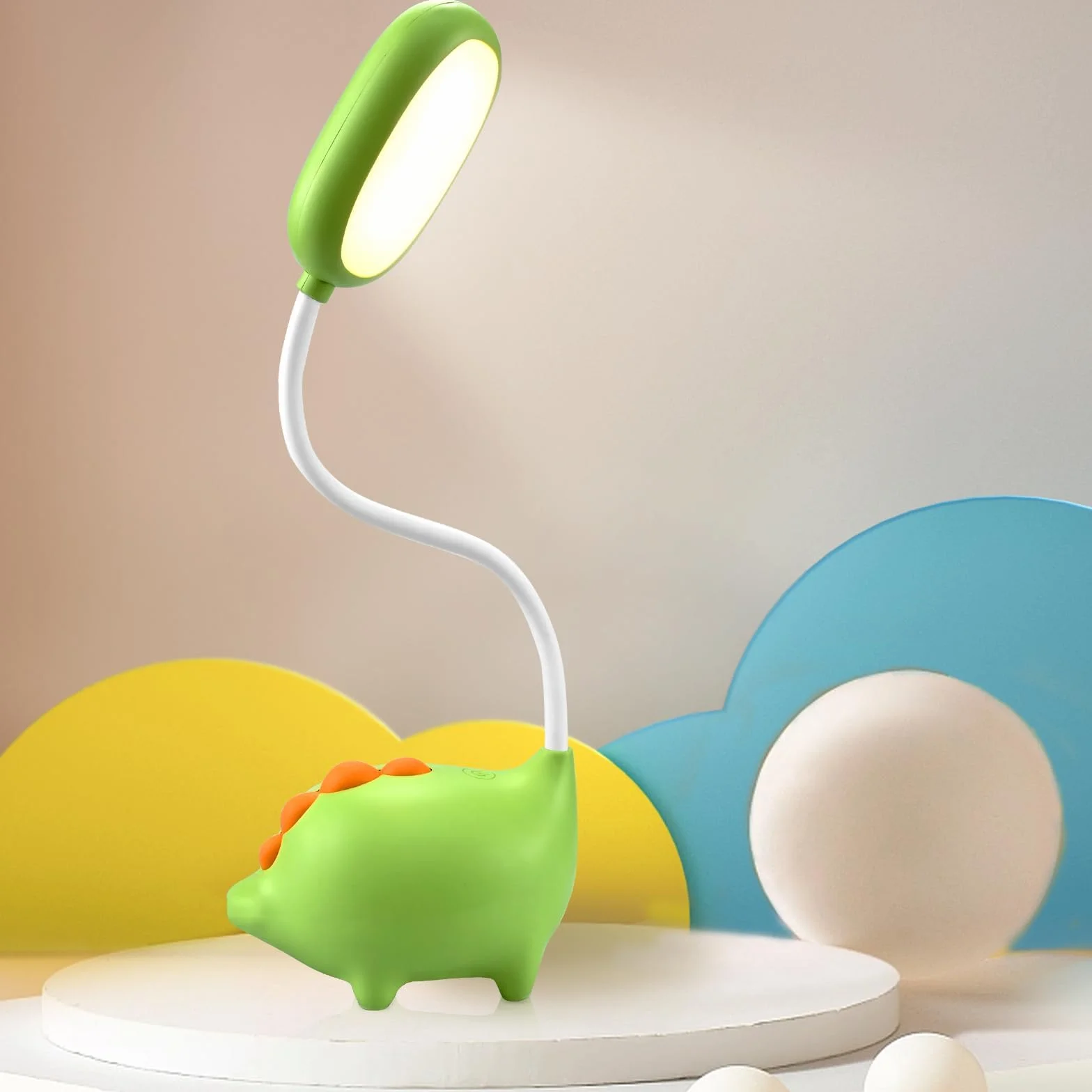 Dinozaur lampa biurkowa dla dzieci, chłopców, lampa biurkowa, ładowana przez USB, dotykowa, lampa biurkowa, ochrona oczu, do sypialni, lampka do czytania, prezent