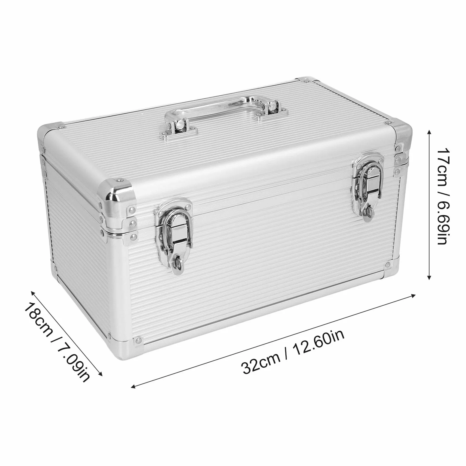 Generic Aluminiowa Walizka Wytrzymała Skrzynka Narzędziowa z blokadą Bezpieczeństwa dla Profesjonalistów Udźwig 40 Kg Czarny 1 Jednostka