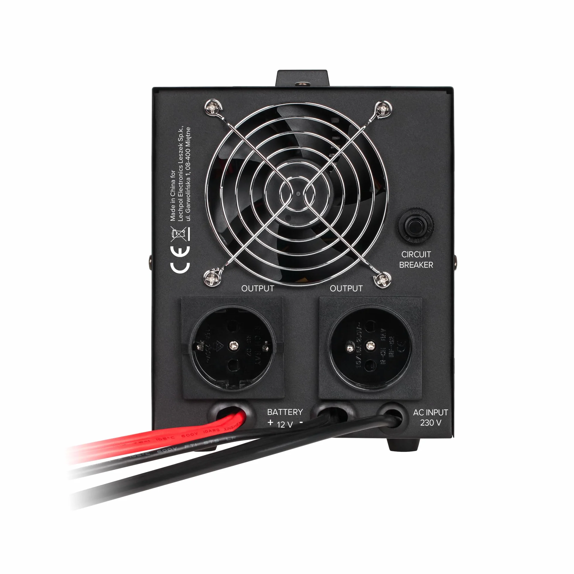 Zasilacz Awaryjny Rebel POWER-500 przetwornica z czystym przebiegiem sinusoidalnym i funkcją ładowania 12V 230V 500VA/300W RB-4001