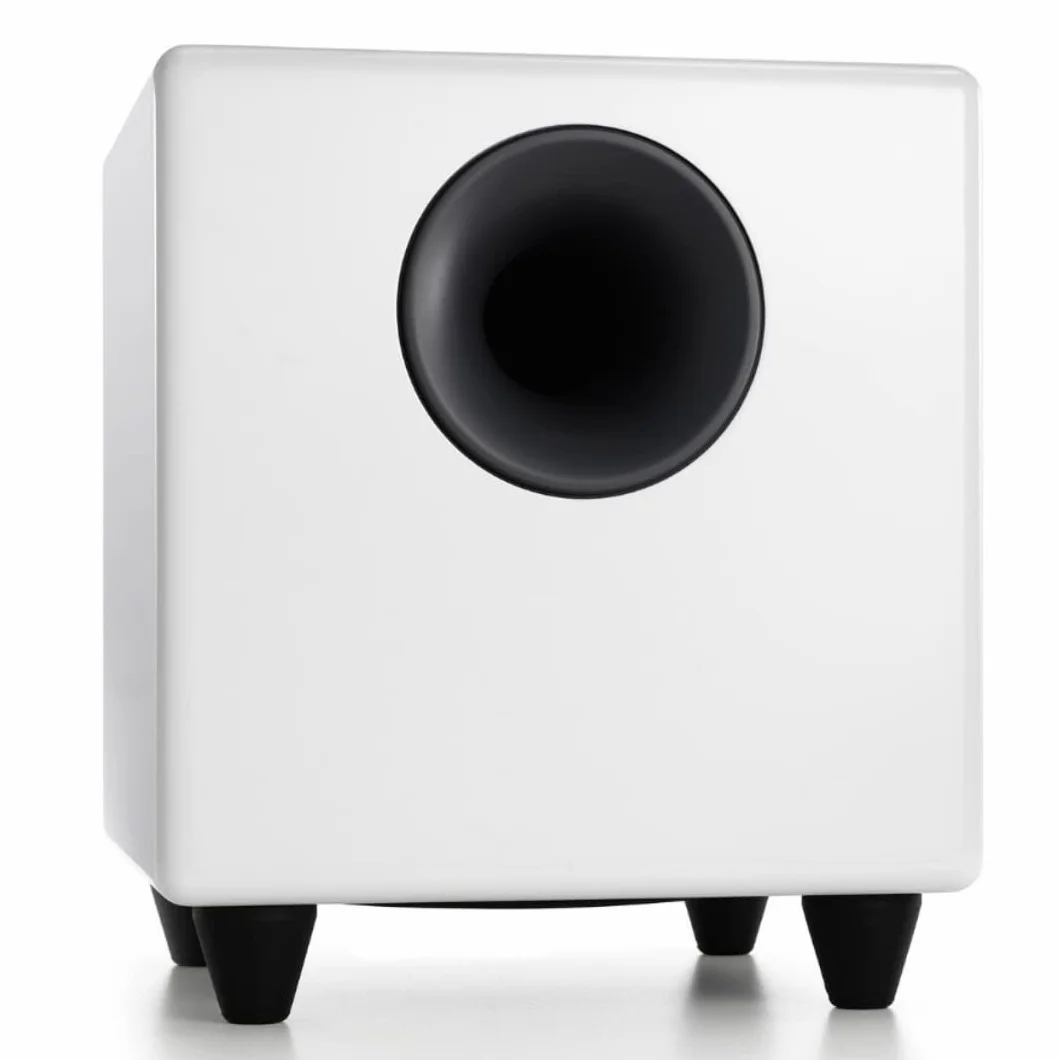 Audioengine S8 250 W Aktywny Subwoofer | Wbudowany Wzmacniacz | Wejścia RCA i 3,5 mm | Kable w Zestawie (Biały)