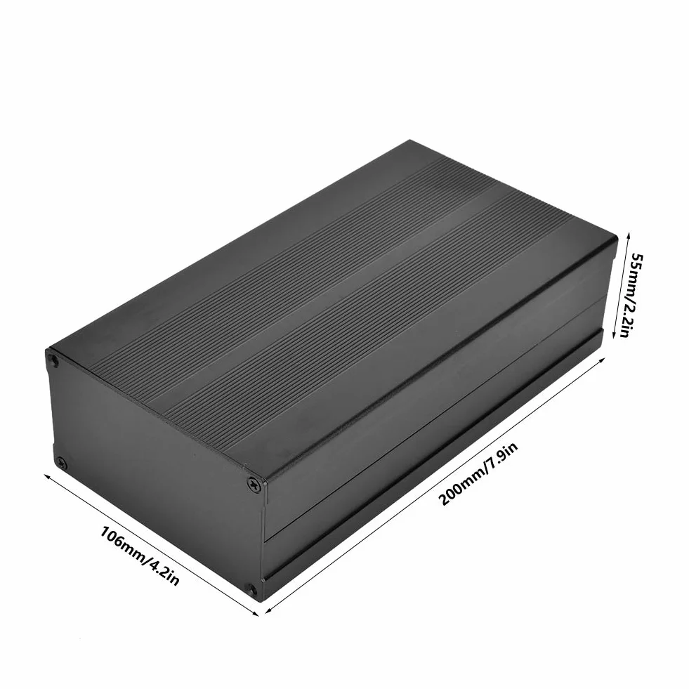 Pudełko projektowe ze stopu aluminium, 55X106X200mm obudowa w kolorze piaskowym, elektroniczna obudowa ochronna, rozpraszająca ciepło skrzynka przyłączeniowa
