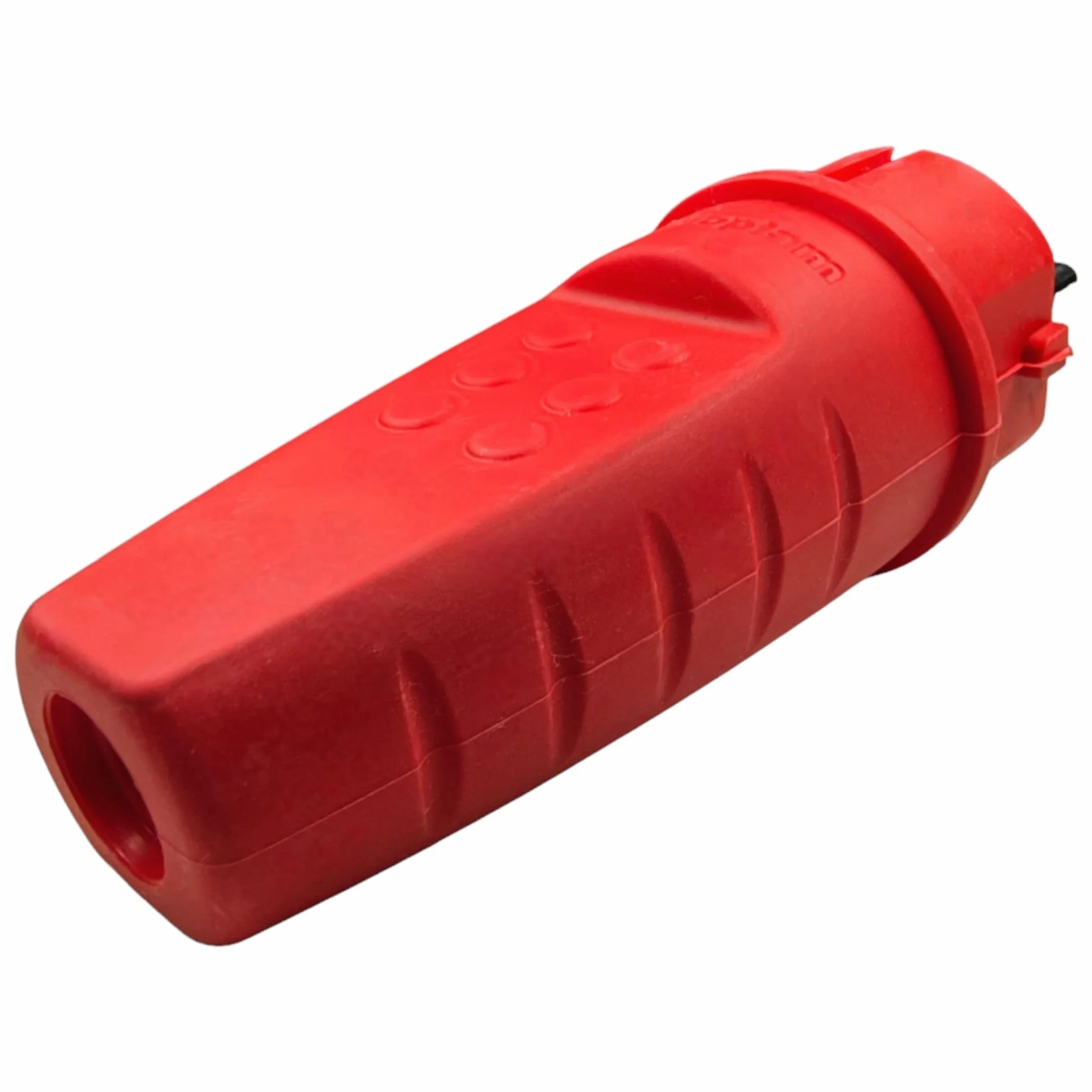 Gumowa wtyczka zewnętrzna, 230 V, 16 A, IP44, kabel burzowy do maks. 2,5 mm², odporna na pęknięcia, wodoszczelna, z zestykiem ochronnym z tulejką chroniącą przed zagięciem