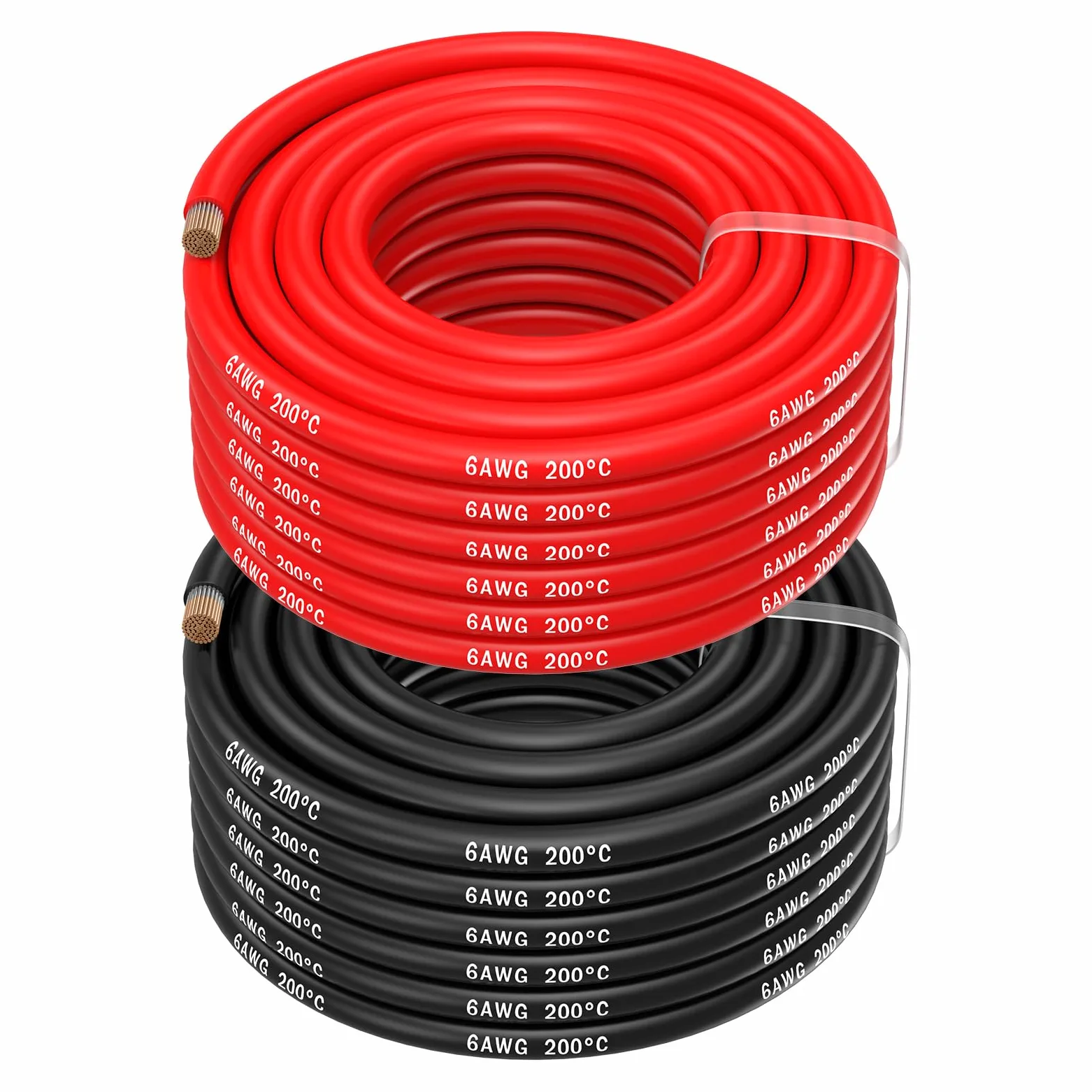 MMOBIEL 6 AWG Elektryczny Przewód - 6 Gauge (13,3mm²) Cyna Kabel Miedziany - 2 Oddzielne Przewody Czerwony i Czarny Każdy 10 m do Lodówek, Klimatyzatorów, Bateria Samochodowa, Bateria Spawalnicza