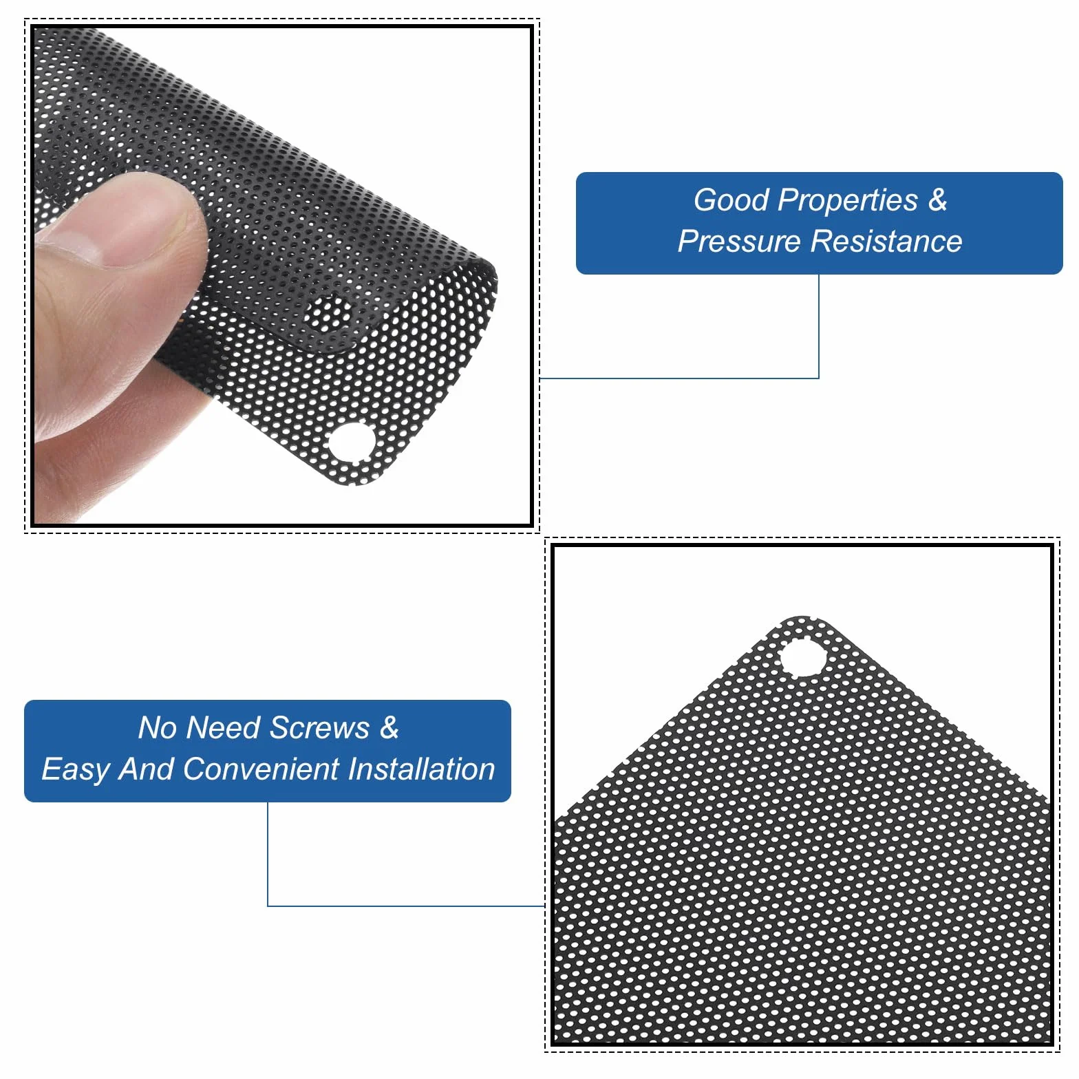 QUARKZMAN 10 sztuk PC filtr przeciwpyłowy, 40 mm x 40 mm PCW, obudowa komputera, chłodnica, ochrona przed kurzem, kratka wentylatora do obudowy komputera, głośników, kolor czarny