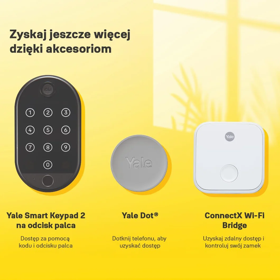 Yale - Linus Smart Lock L2 Lite - Czarny - 05/109100/MB - Dostęp bez klucza - Łatwa instalacja - Zgodny z Matter | Klucze cyfrowe - Aktywność w czasie rzeczywistym - Aplikacja Yale Home