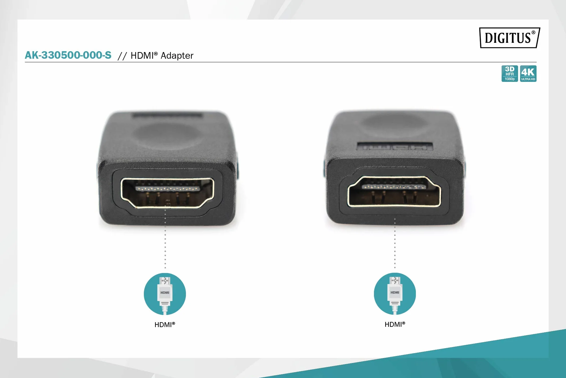 Digitus adapter HDMI typ A żeński AK-330500-000-S czarny