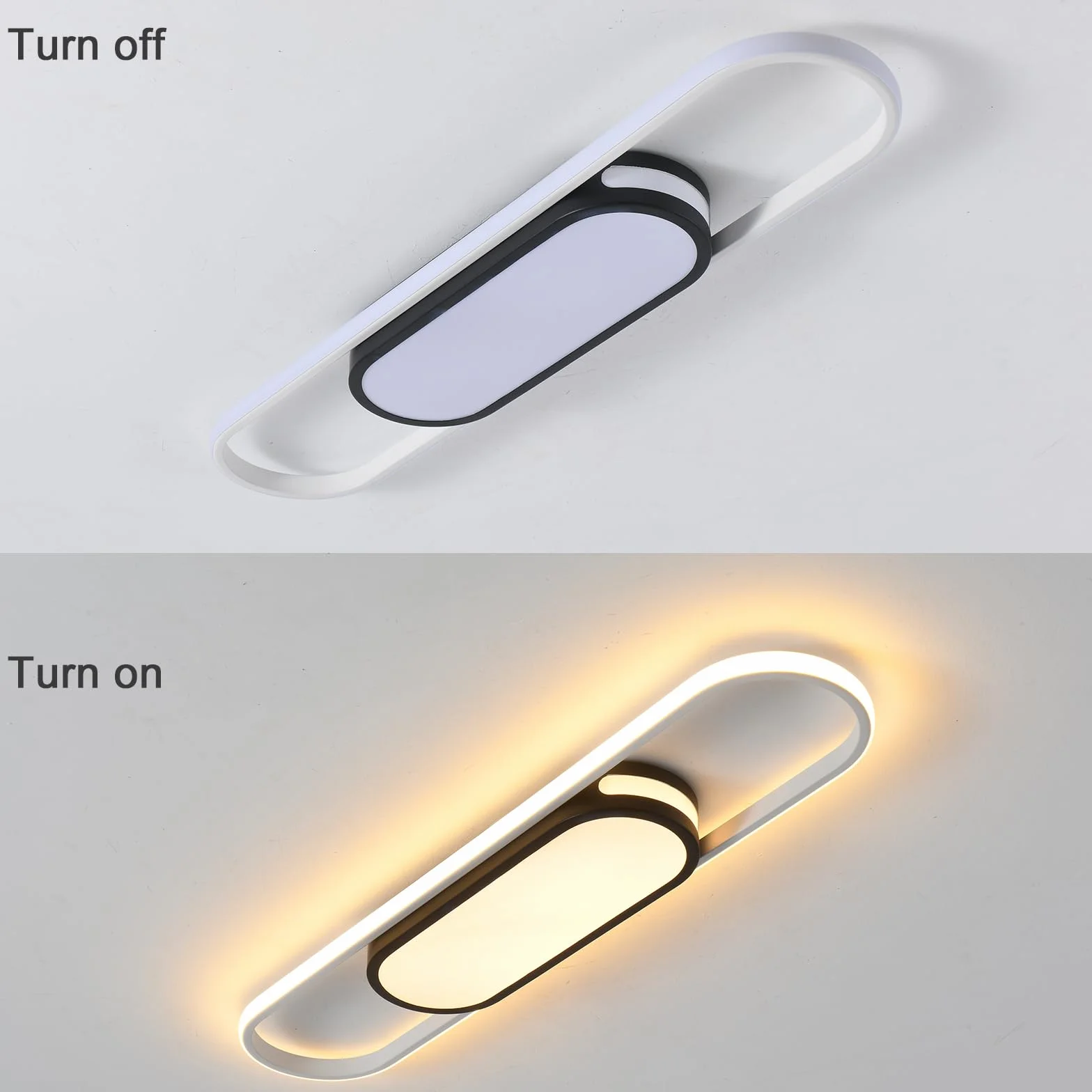 Oninio Nowoczesna lampa sufitowa LED do zanurzania z pilotem zdalnego sterowania oprawy sufitowe do salonu, kuchni, jadalni, sypialni, 80 cm
