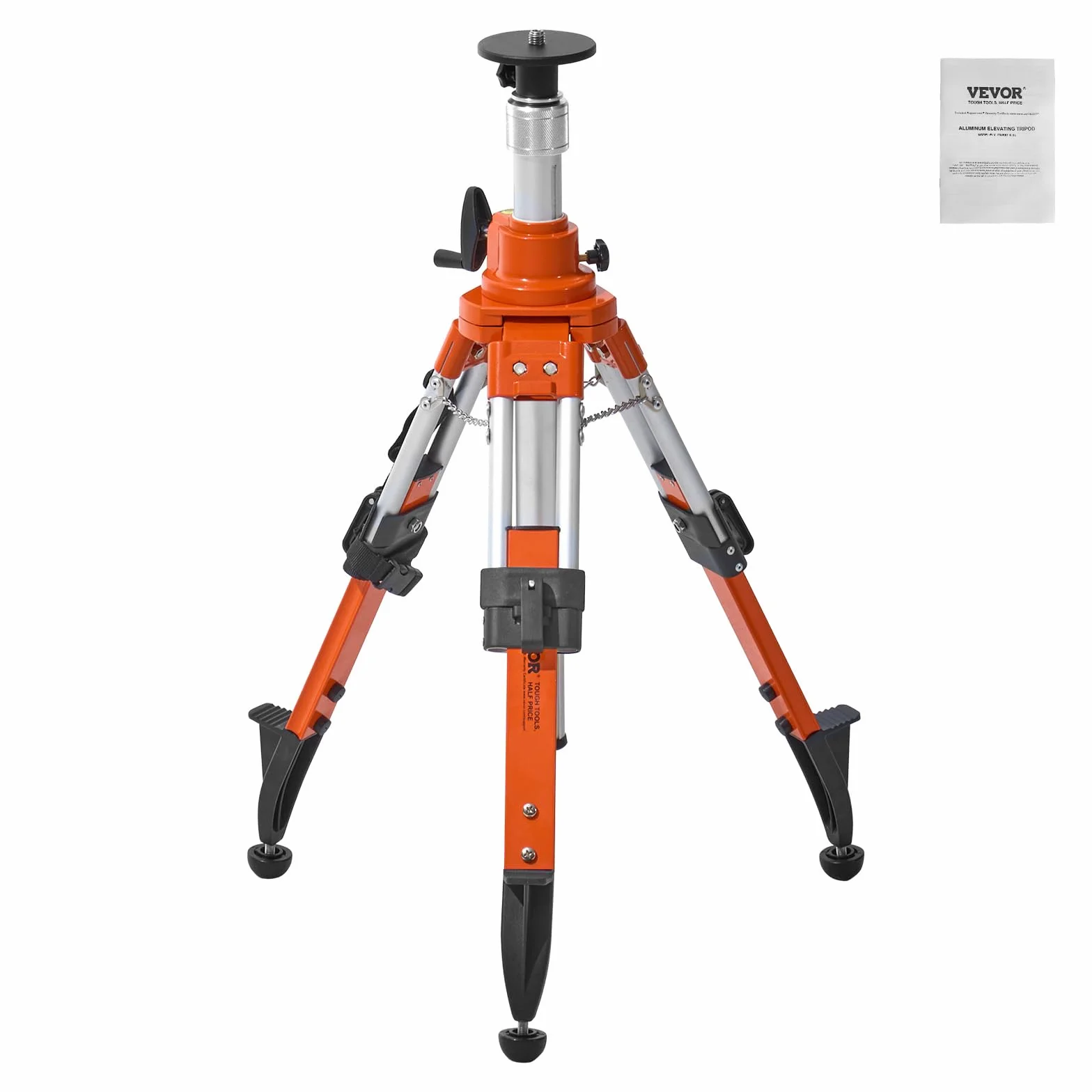 VEVOR Statyw budowlany, uchwyt gwintowany 5/8"-11, regulacja wysokości 690-1720 mm, wytrzymały statyw pomiarowy, z poziomicą i ogranicznikiem dyfuzji, antypoślizgowe nóżki do laserów i urządzeń
