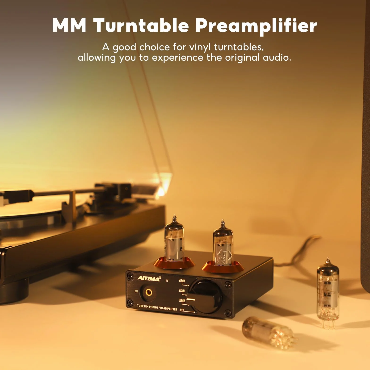 AIYIMA T3 Rurki HiFi MM Phono przedwzmacniacz do gramofonu stereo