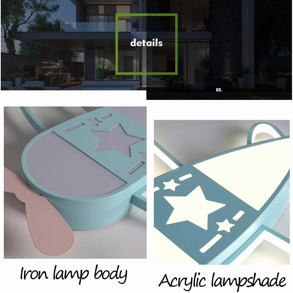 Lampa sufitowa LED z pilotem ściemniana dekoracja dla dzieci