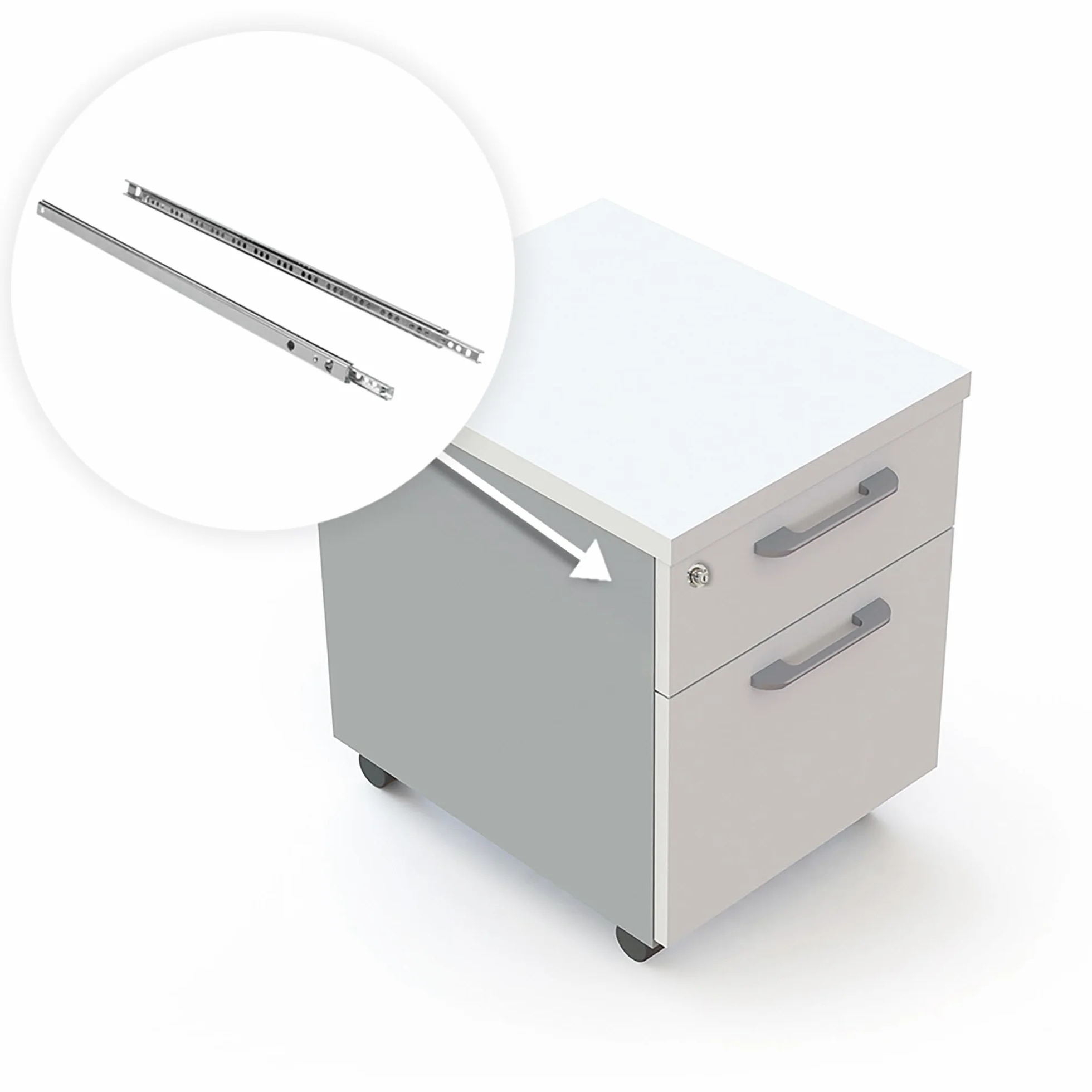Emuca Prowadnice boczne do szuflad z łożyskiem kulkowym 17mm x 246mm, Częściowy wysuw, Zestaw 5 par