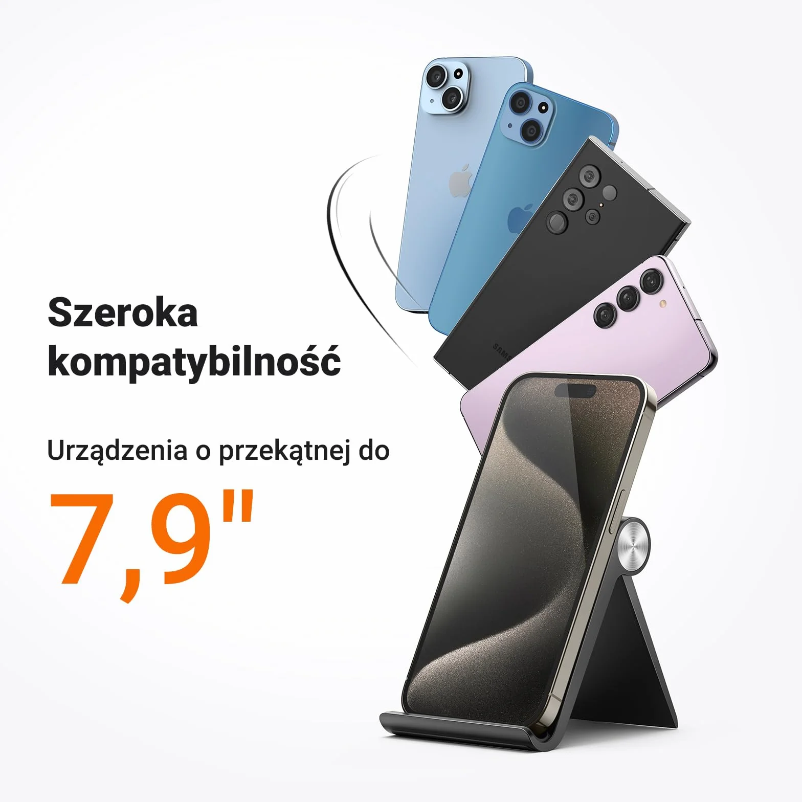 UGREEN Uchwyt na Telefon Regulowany Składany Stojak Czarny