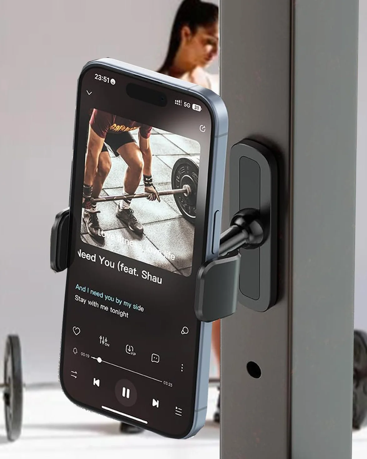 APPS2Car Uchwyt na telefon komórkowy Mag-safe GYM 360° regulowany 4,7-6,5" podstawa