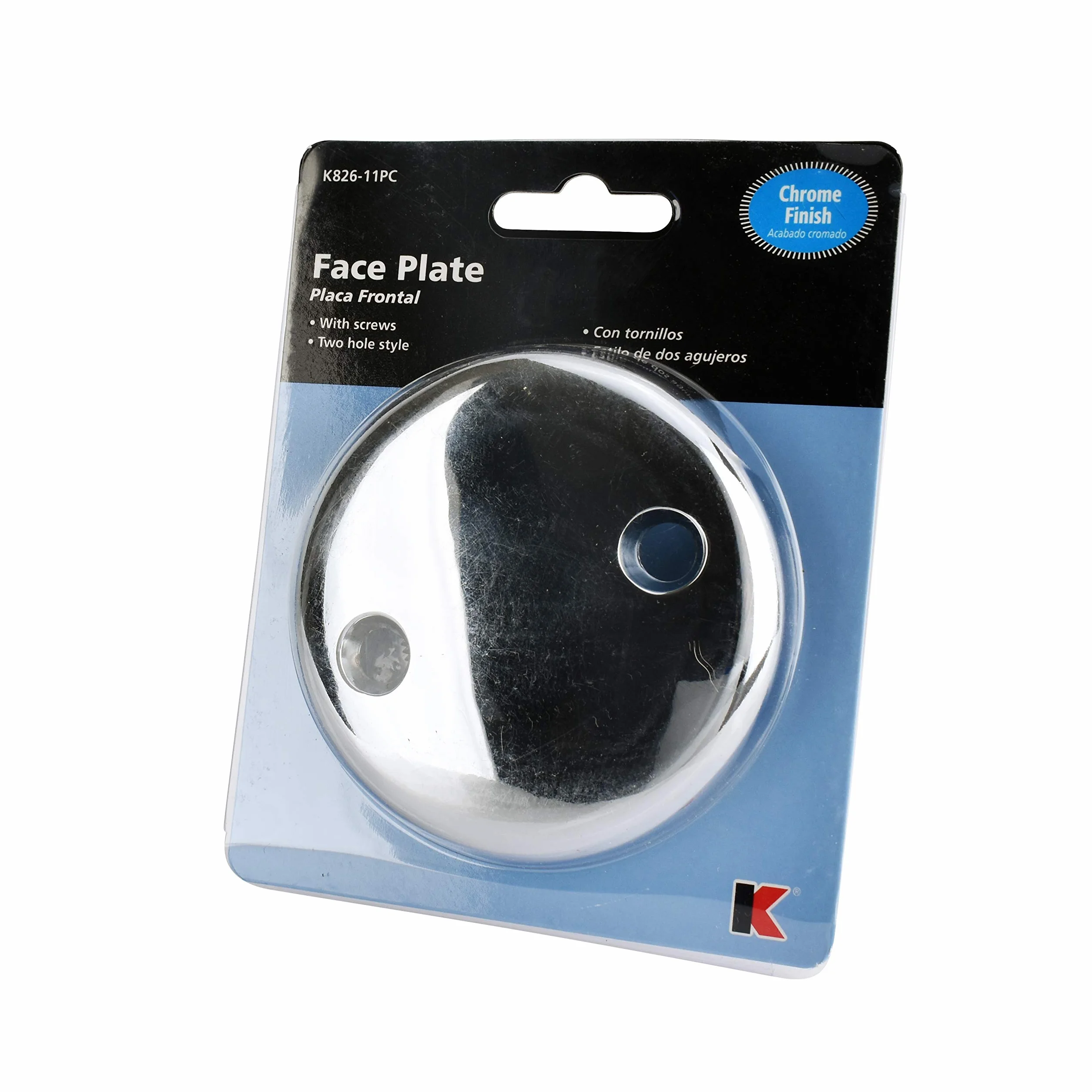 Keeney K826-11PC odpływ kąpielowy 2 otwory płytka czołowa ze śrubami, polerowany chrom