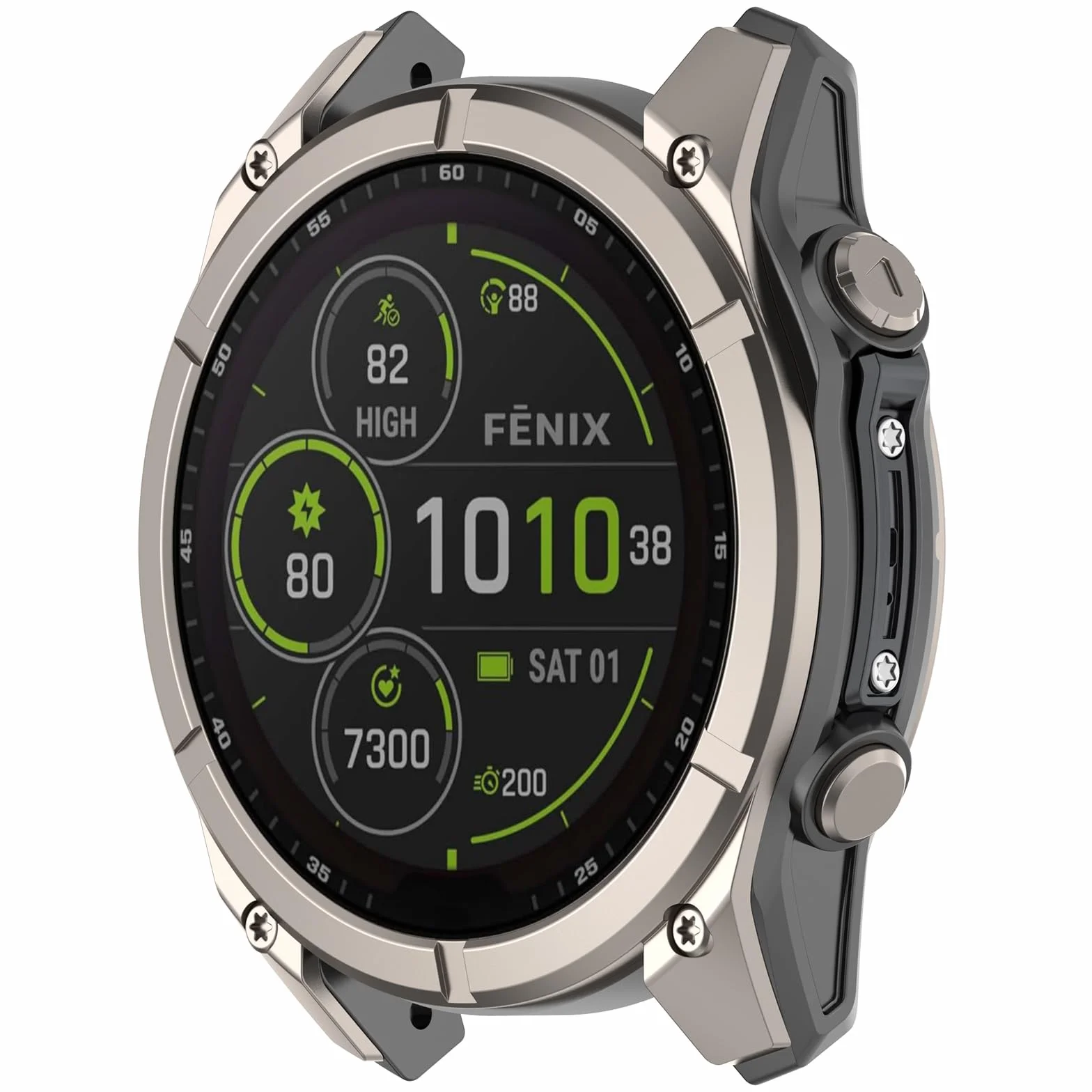 Zapasowe zderzaki ochronne do Garmin Fenix 8/Tactix 8/Quatix 8 antykolizyjne ciemnoszare 51 mm