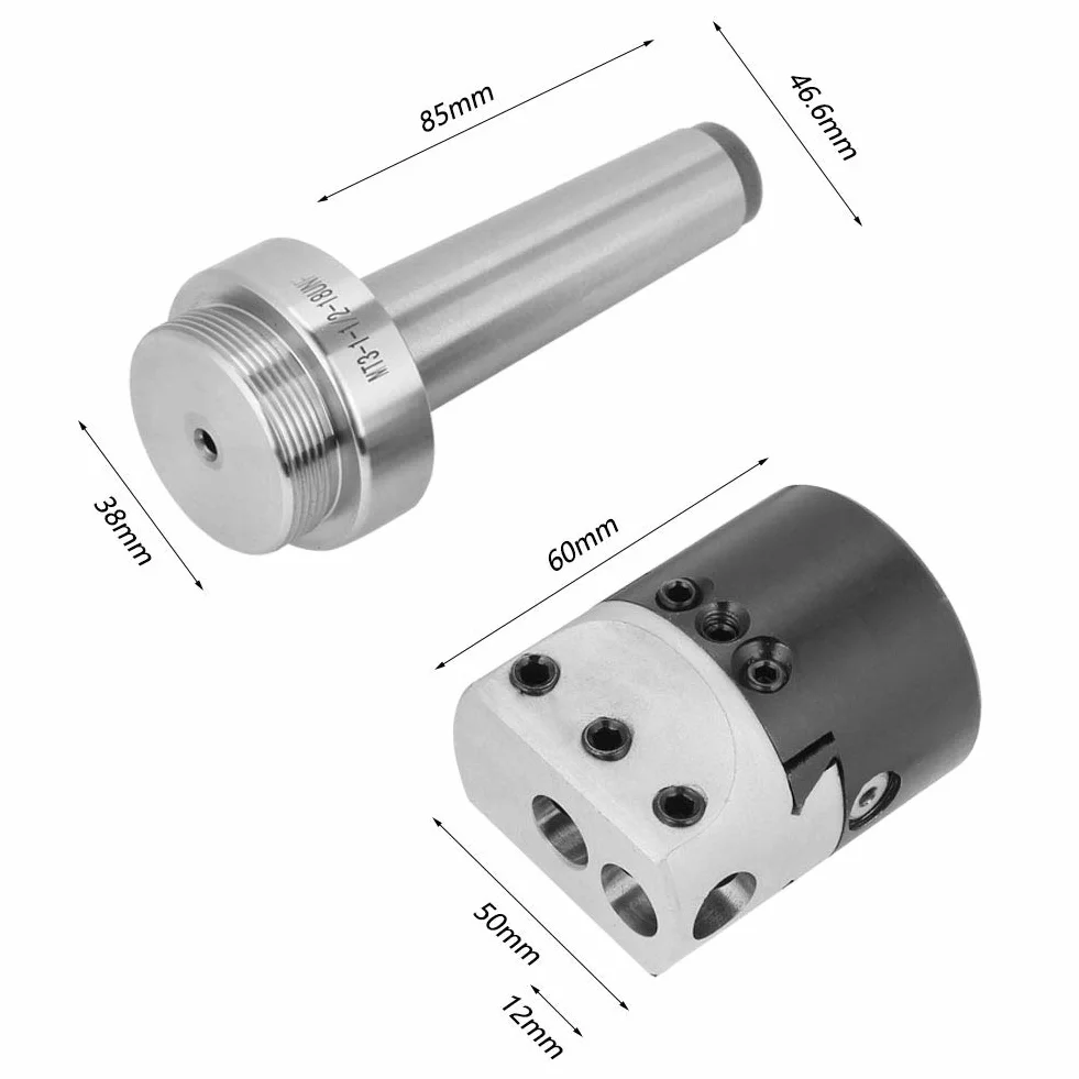 MT3-M12 Taper Collet Chuck Głowica Wytaczająca Mt3 Uchwyt Twarzy Arbor Adapter Narzędzia Frezarskie CNC + 2 Cal Tokarka Wytaczająca Głowica