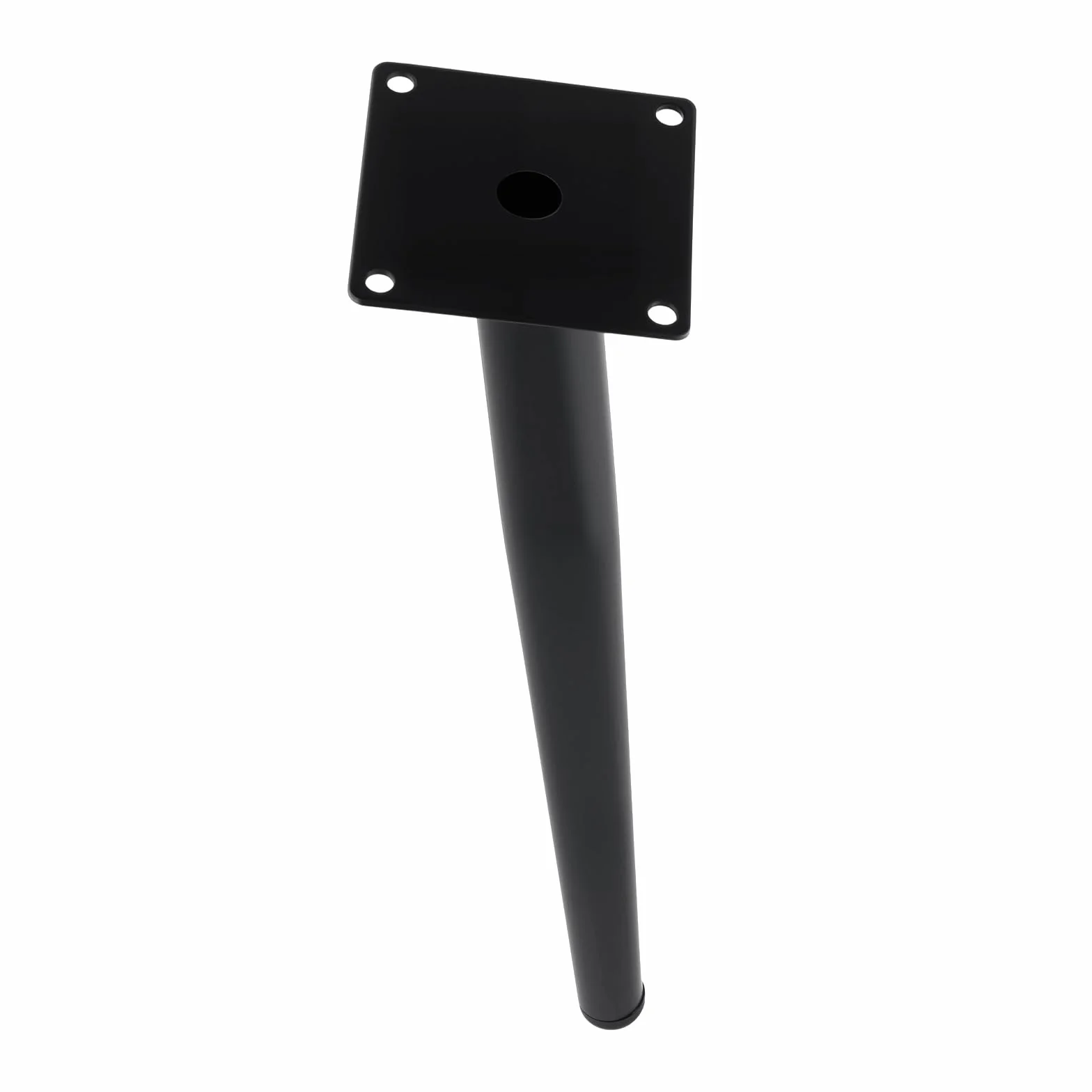 4 nóżki meblowe, czarne, 35 cm, metalowe nóżki szafy, z płytą montażową 8 x 8 cm, stożkowe nogi krzesła ze śrubami do mebli