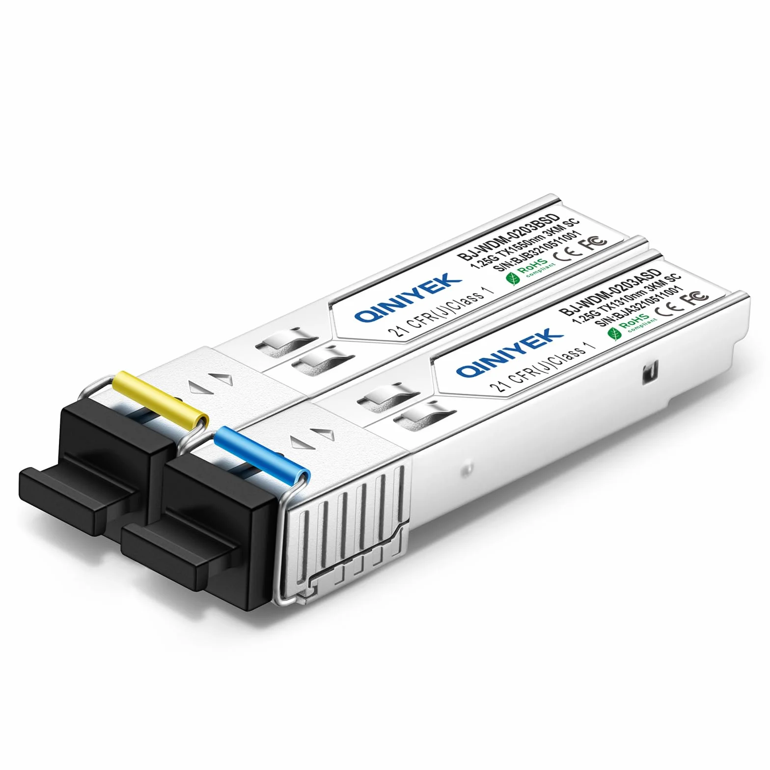 1 para modułów simplex SC 3 km, jednomodowe złącze światłowodowe 1,25 G, SFP-WDM-SM 1000BASE BiDi 1310nm/1550nm moduł nadawczo-odbiorczy SFP