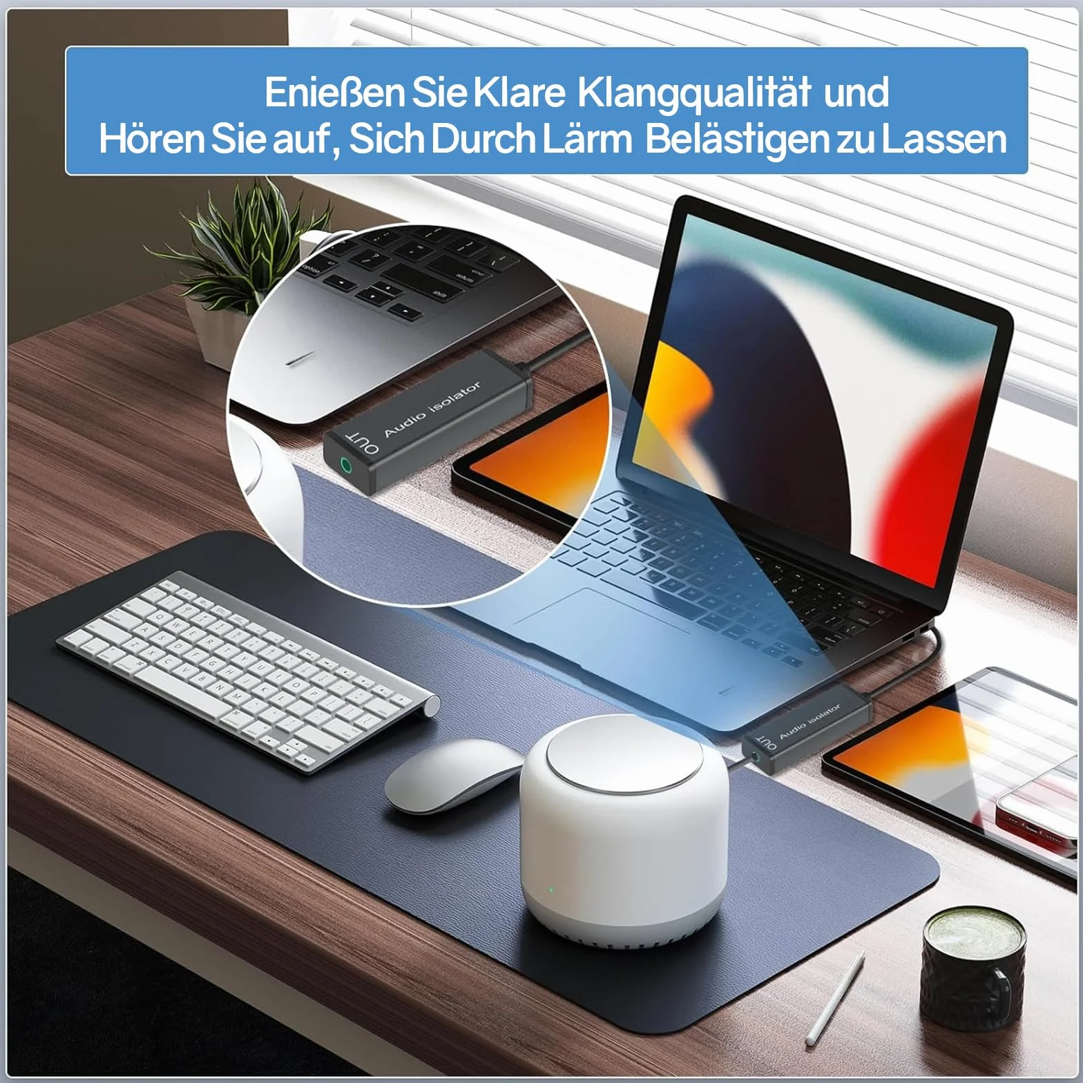 VIEVRE Filtr przeciwzakłóceniowy, izolator Ground Loop 3,5 mm, kabel audio do samochodu audio/domu system stereo/głośnik Bluetooth, samochodowy filtr zakłóceń radiowych, filtr szumów, filtr