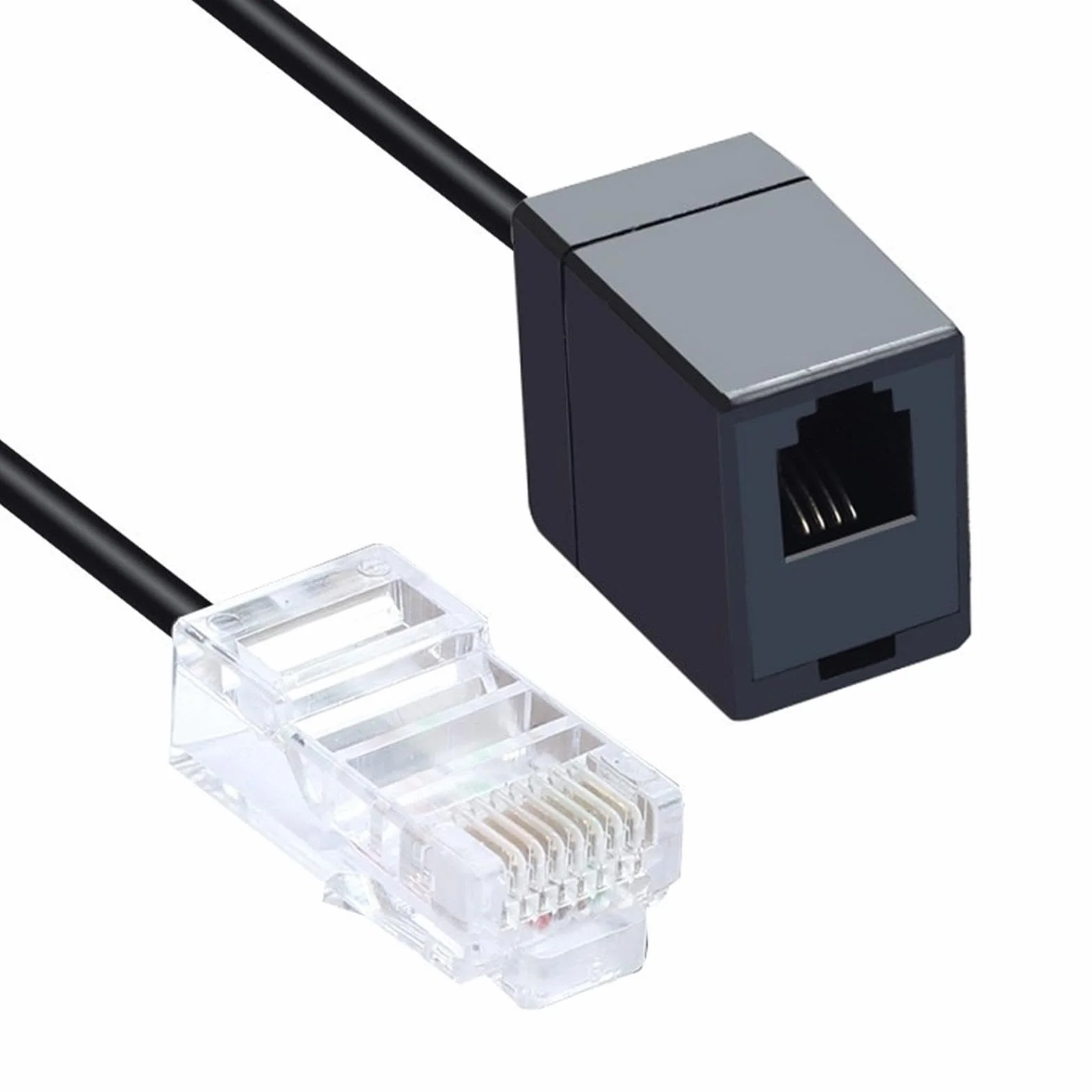 Kabel konwertera RJ11 do RJ45, adapter telefoniczny 8P4C do 6P4C, złącze linii stacjonarnej