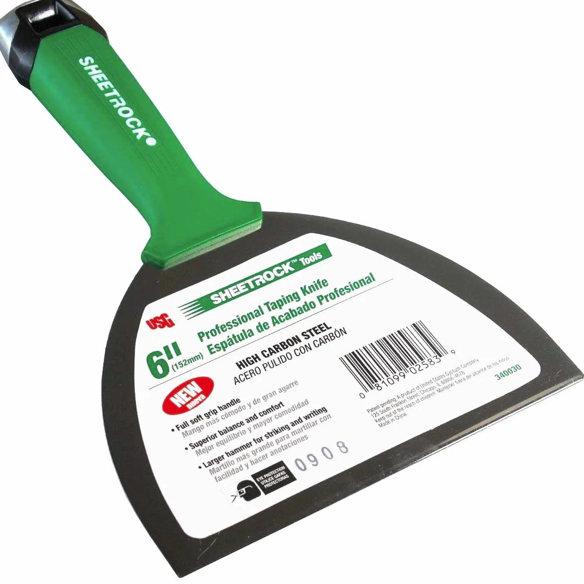 USG Sheetrock Pro Series Nóż do taśmowania płyt gipsowo-kartonowych Blue Steel z uchwytem typu Matrix + bezpłatny mieszalnik do masy szpachlowej
