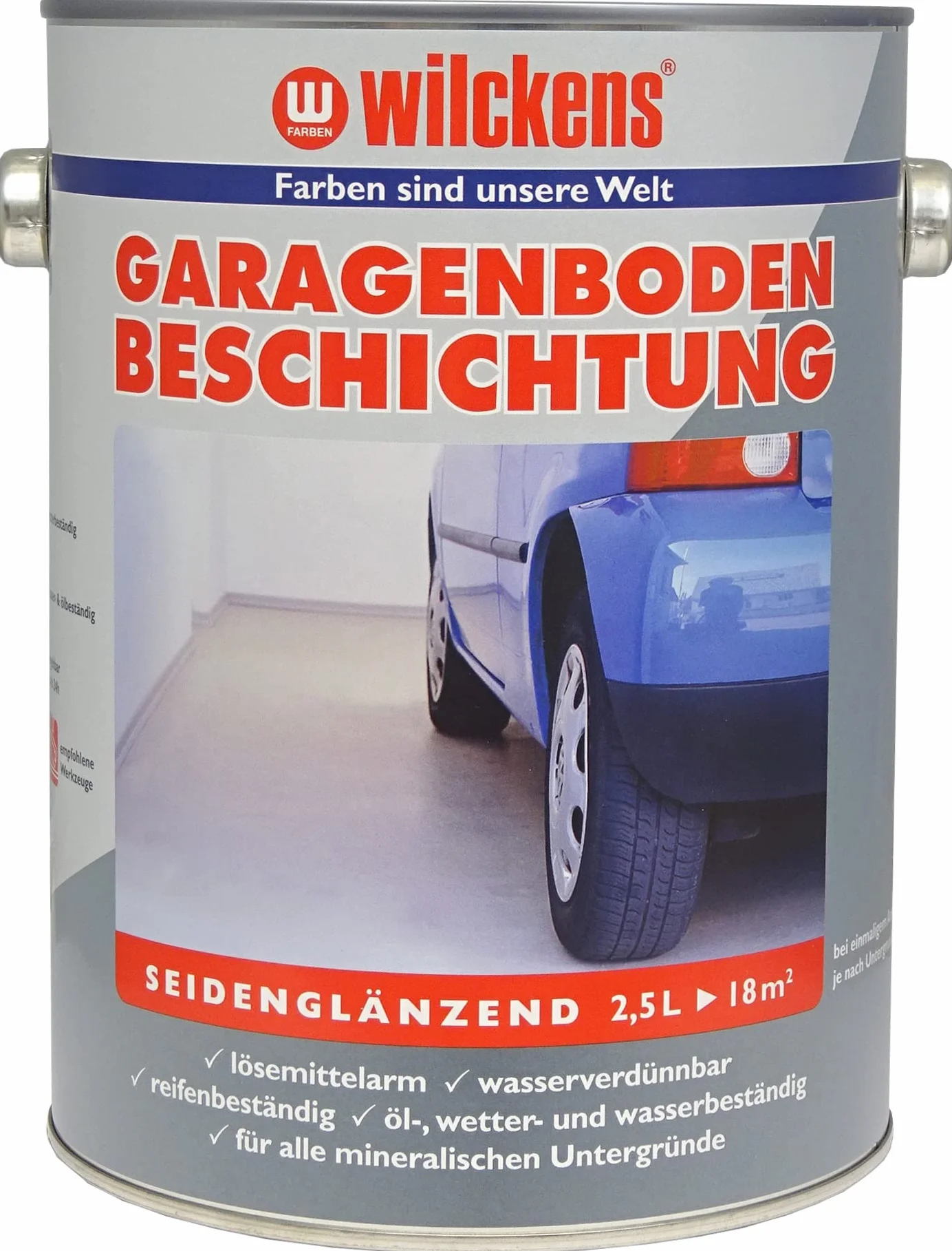 Wilckens Powłoka podłogi garażowej, 2,5 l, RAL 7001 srebrno-szara