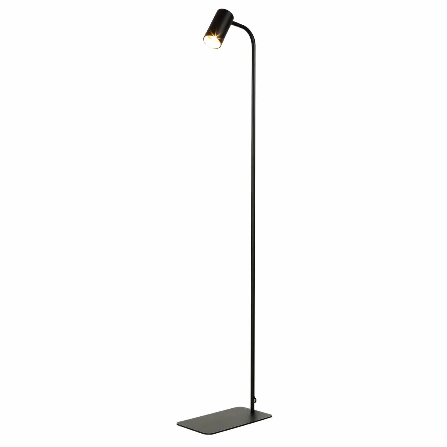 Mała lampa podłogowa czarne złoto, reflektor, obrotowa, przełącznik kablowy, stylowa, GU10, mała, 126 cm, wąska, lampka do czytania, salon, sypialnia, lampa podłogowa
