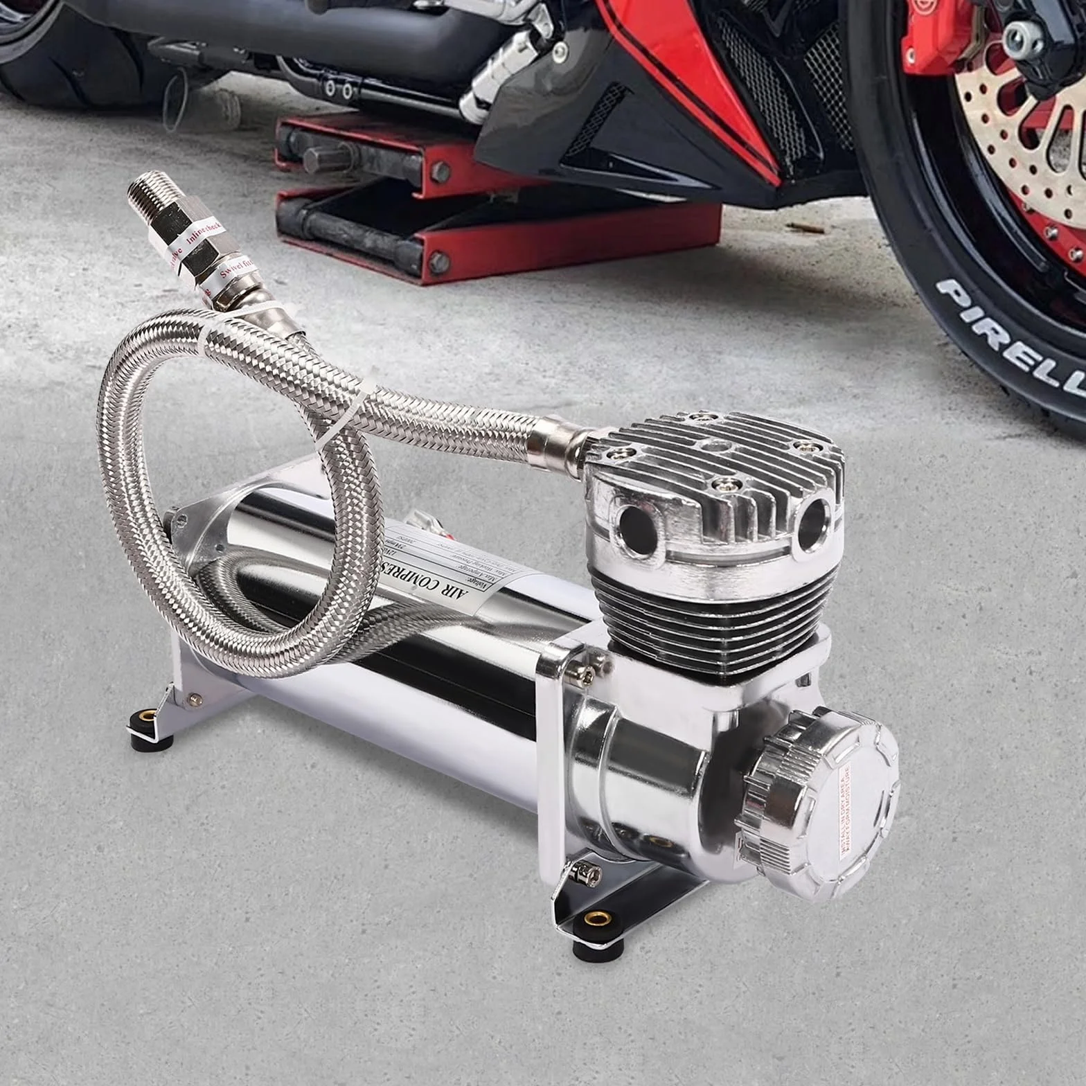 Sprężarka powietrza 12 V, maks. ciśnienie robocze 200 psi, wysokowydajna sprężarka powietrza do klaksonów, opon samochodowych, systemów zawieszenia