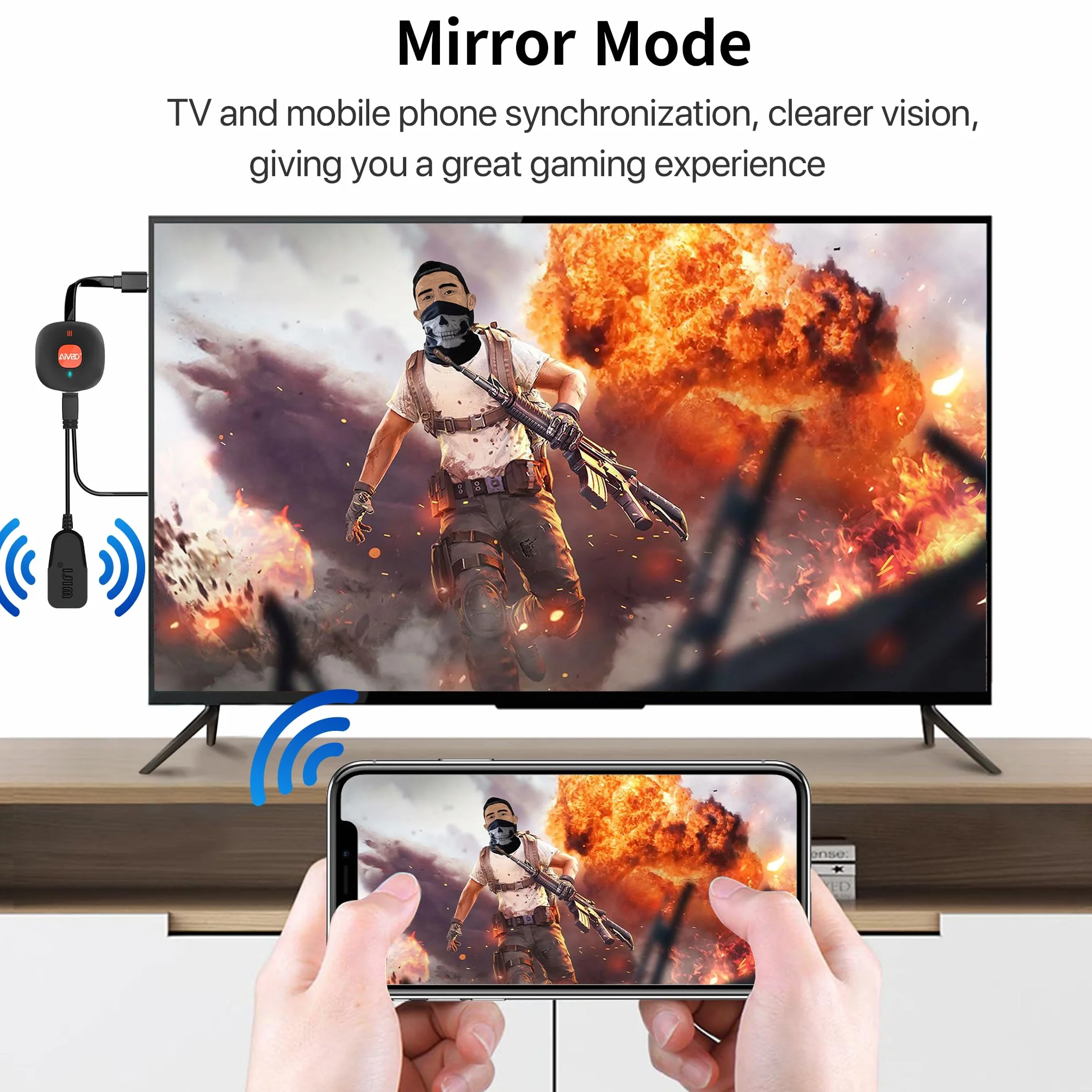Bezprzewodowy adapter HDMI 4K HDR WiFi Dongle Miracast Airplay DLNA
