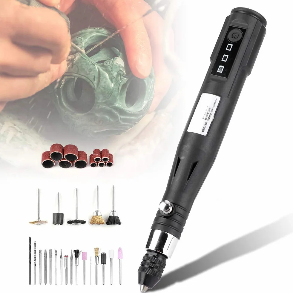 Elektryczna mini wiertarka, szlifierka, mała przenośna maszyna do polerowania, 5000 r/min 5 V 2 A, do cięcia, grawerowania, frezowania, szlifowania, polerowania, demontażu i wiercenia