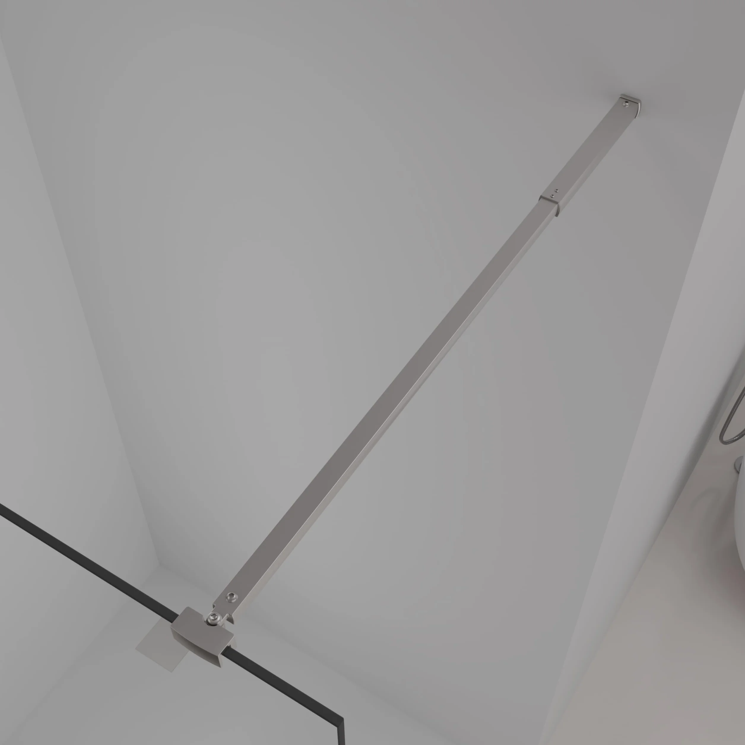 Ścianka prysznicowa Walk-In 120 x 200 cm – 8 mm szkło bezpieczne ESG, srebrna matowa, dwustronna, aluminiowa rama, uchwyt stabilizujący 70-100 cm, łatwy montaż, nowoczesna kabina prysznicowa do kabiny