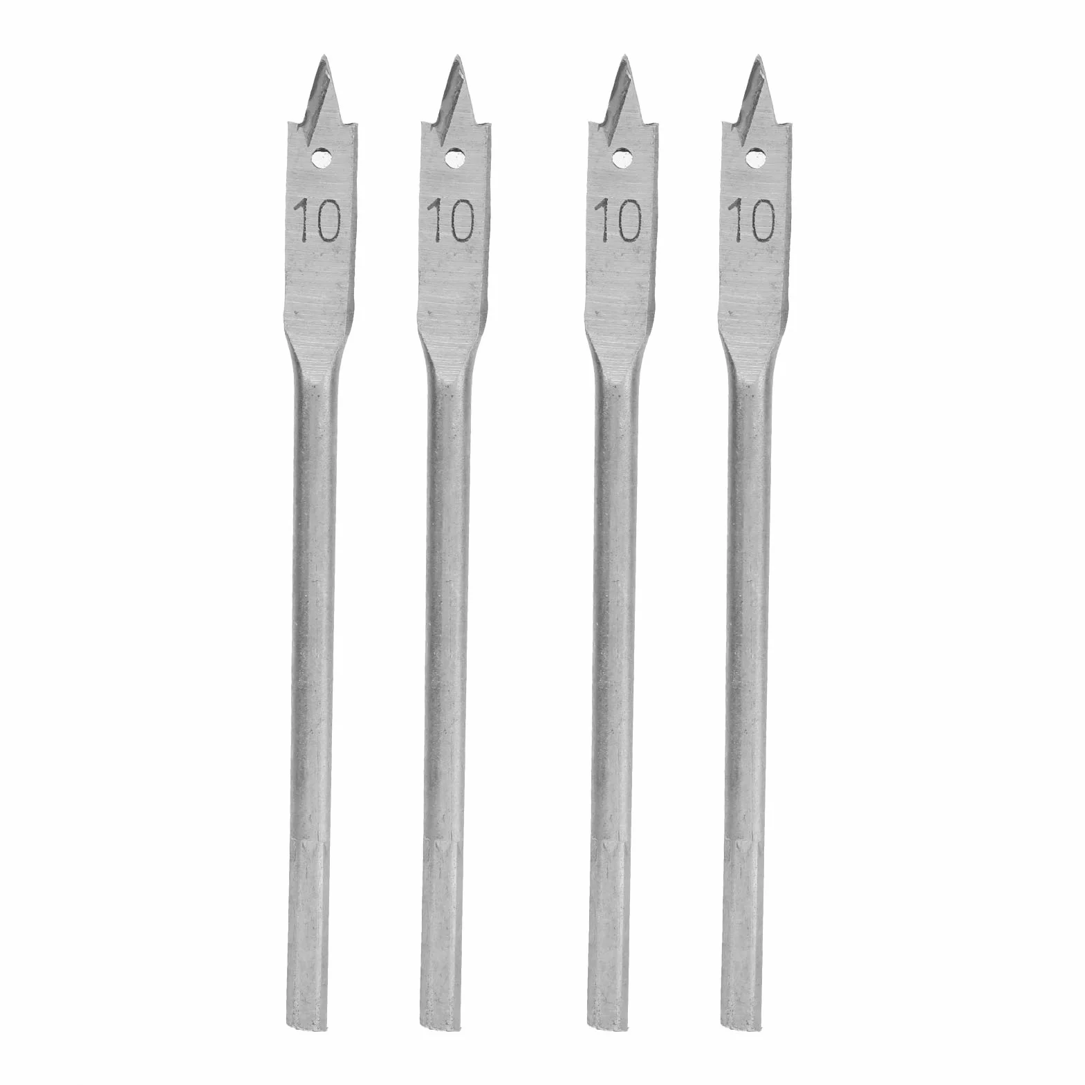 4 szt. Zestaw wierteł łopatkowych, 12 mm płaskie wiertło do drewna, wiosło ze stali wysokowęglowej płaskie bity otwieracz do otworów w drewnie DIY narzędzia do wiercenia (10 mm)