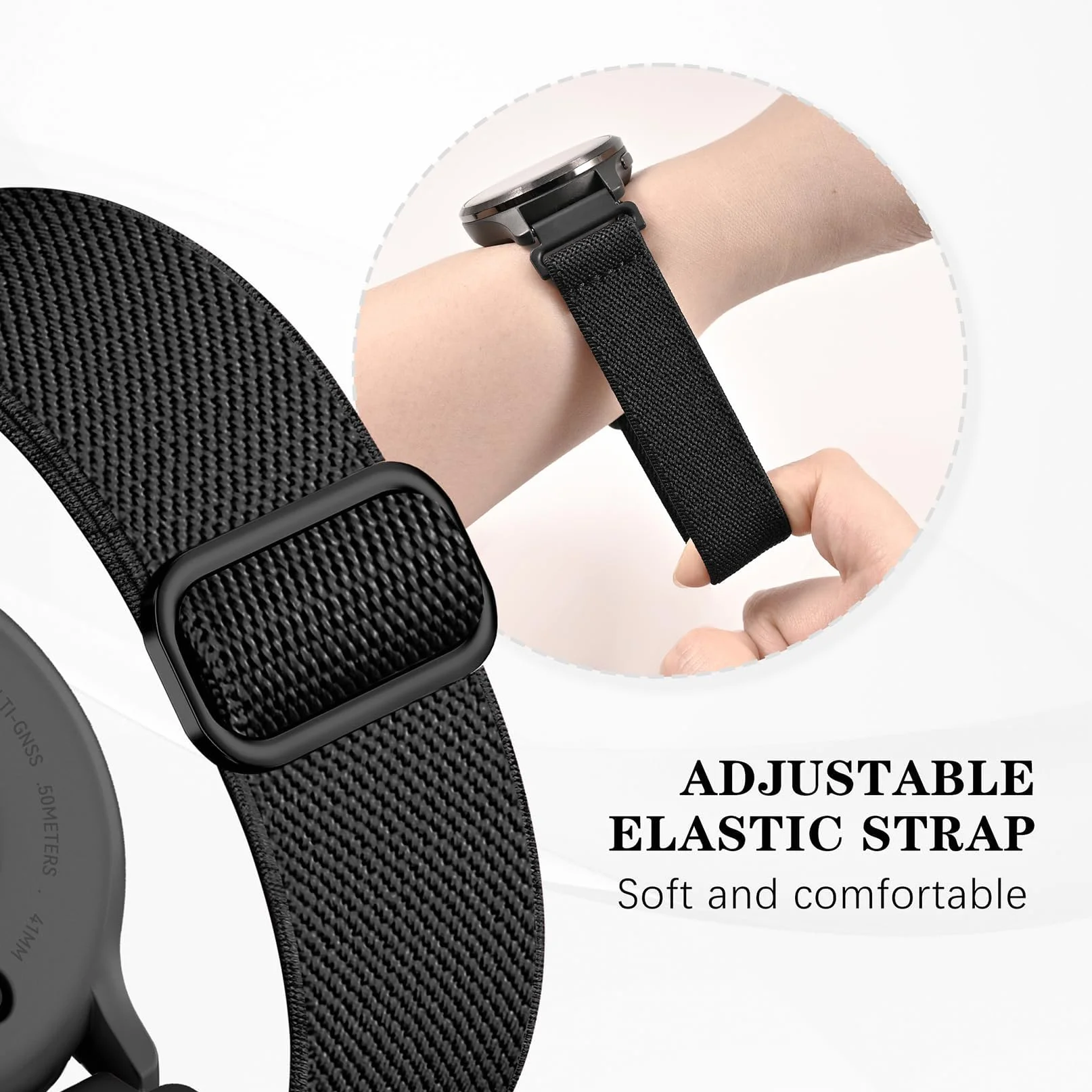 5 sztuk bransoletek kompatybilnych z Garmin Venu 3S/Venu 2S/Vivoactive 4S, 18 mm, elastyczny nylon, do zegarka Garmin Forerunner 255S/265S dla kobiet i mężczyzn