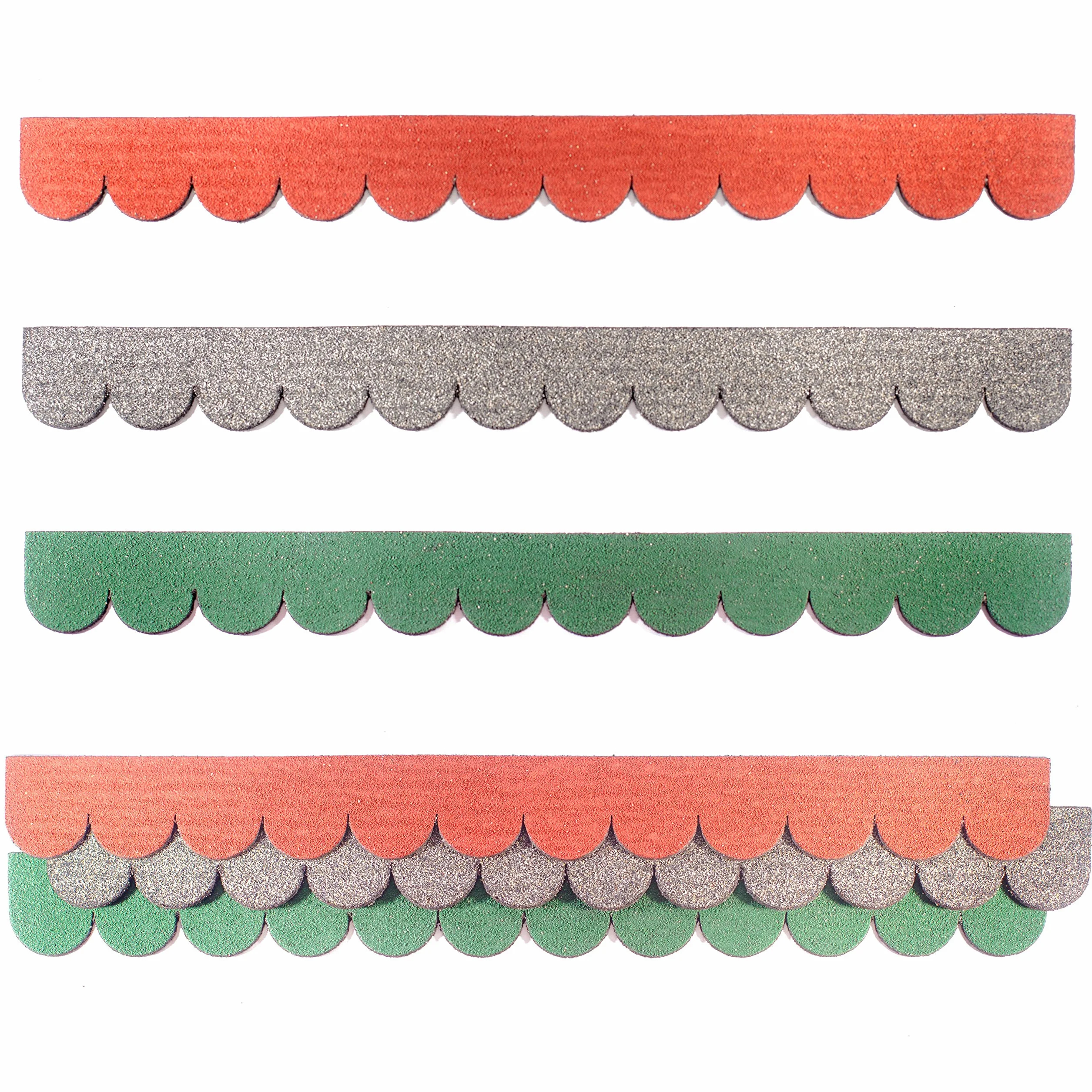 Mini gonty dachowe okrągłe (41 mm) - 3 zestawy - czerwone manufaktura Martinshof mini gonty dachowe, paski gontu, ogon bobra wyprodukowane w warsztacie dla osób niepełnosprawnych