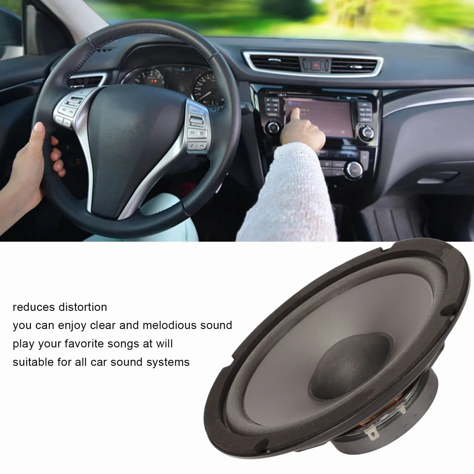 Subwoofer Samochodowy 600 W 4 Ohm 6-calowy Czarny Głośnik