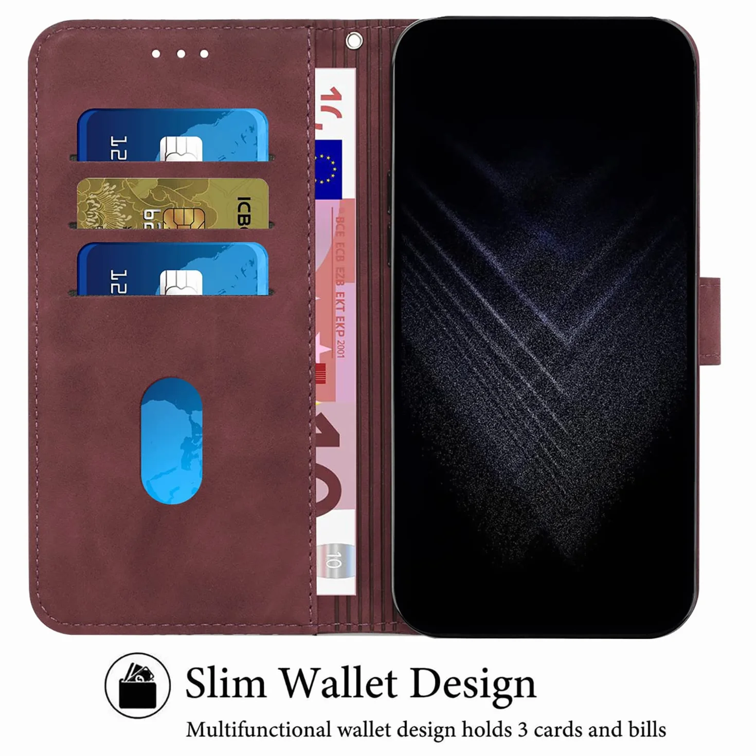Etui OPPO Reno 10 5G / Reno 10 PRO 5G Portfel Skórzany PU Magnetyczne Brązowy