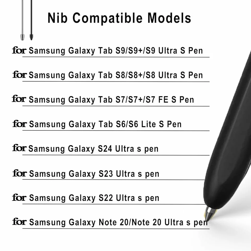 Końcówki S Pen do Samsung Galaxy Tab S9/S8/S7/S6/S22/S23/S24 Ultra 12 sztuk
