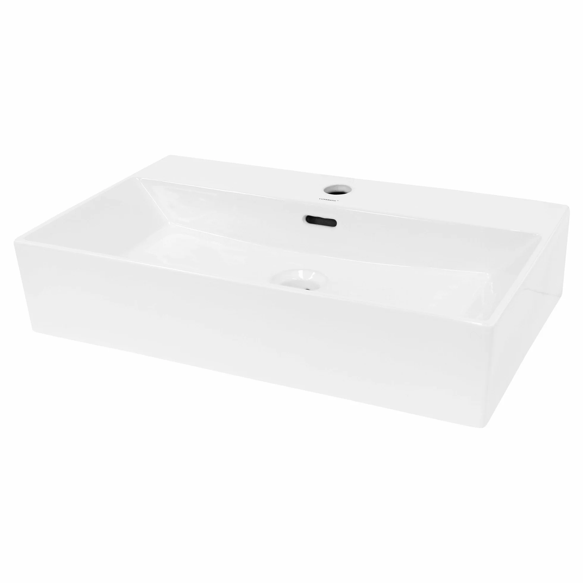 ECD Germany szafka pod umywalke 605x365x130 mm kwadratowa biala ceramika z odplywem do umywalki z przelewem umywalka nablatowa misa umywalkowa zlewozmywak idealna do montazu na blacie w lazience