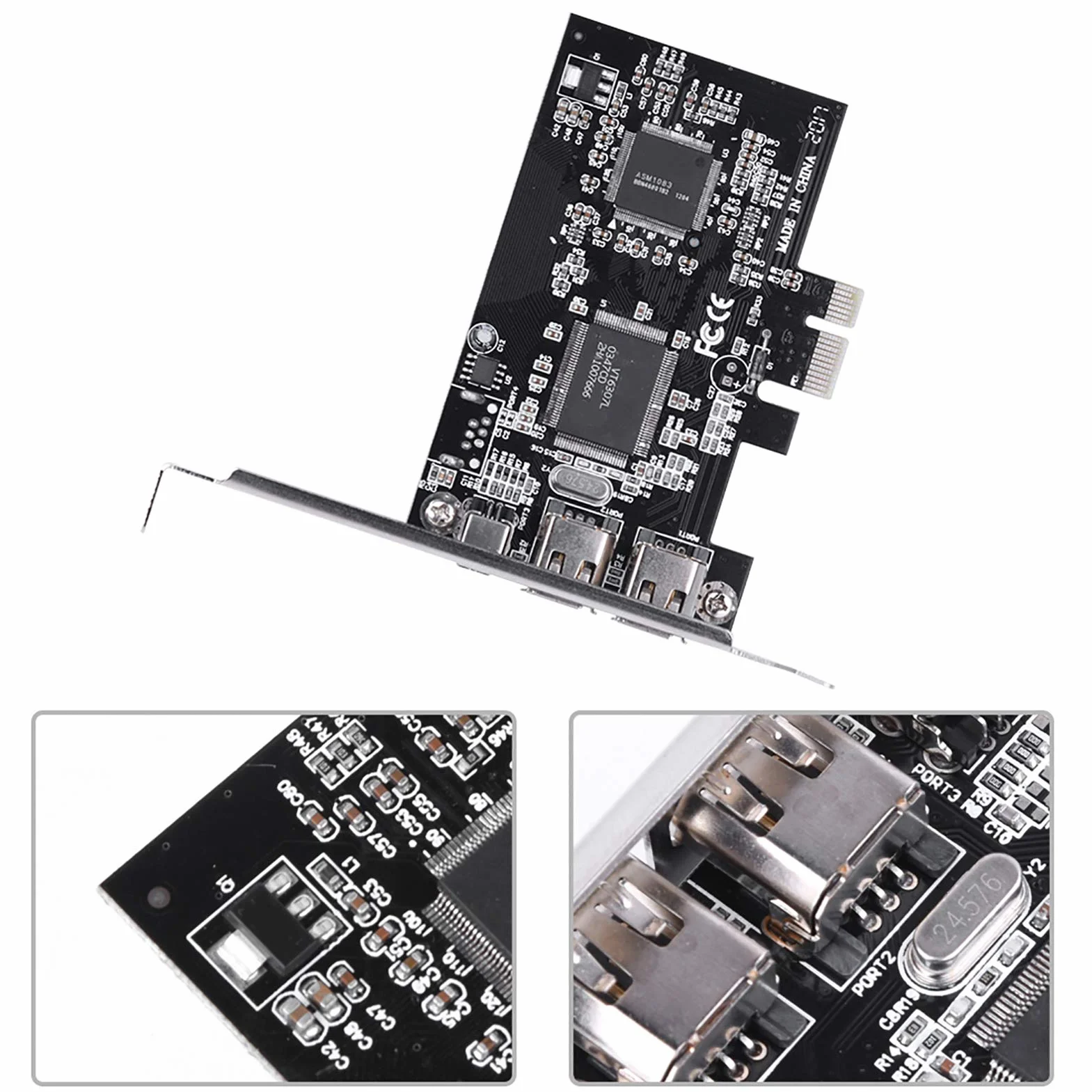 Firewire PCI Express karta kontrolera IEEE 1394a z kablem