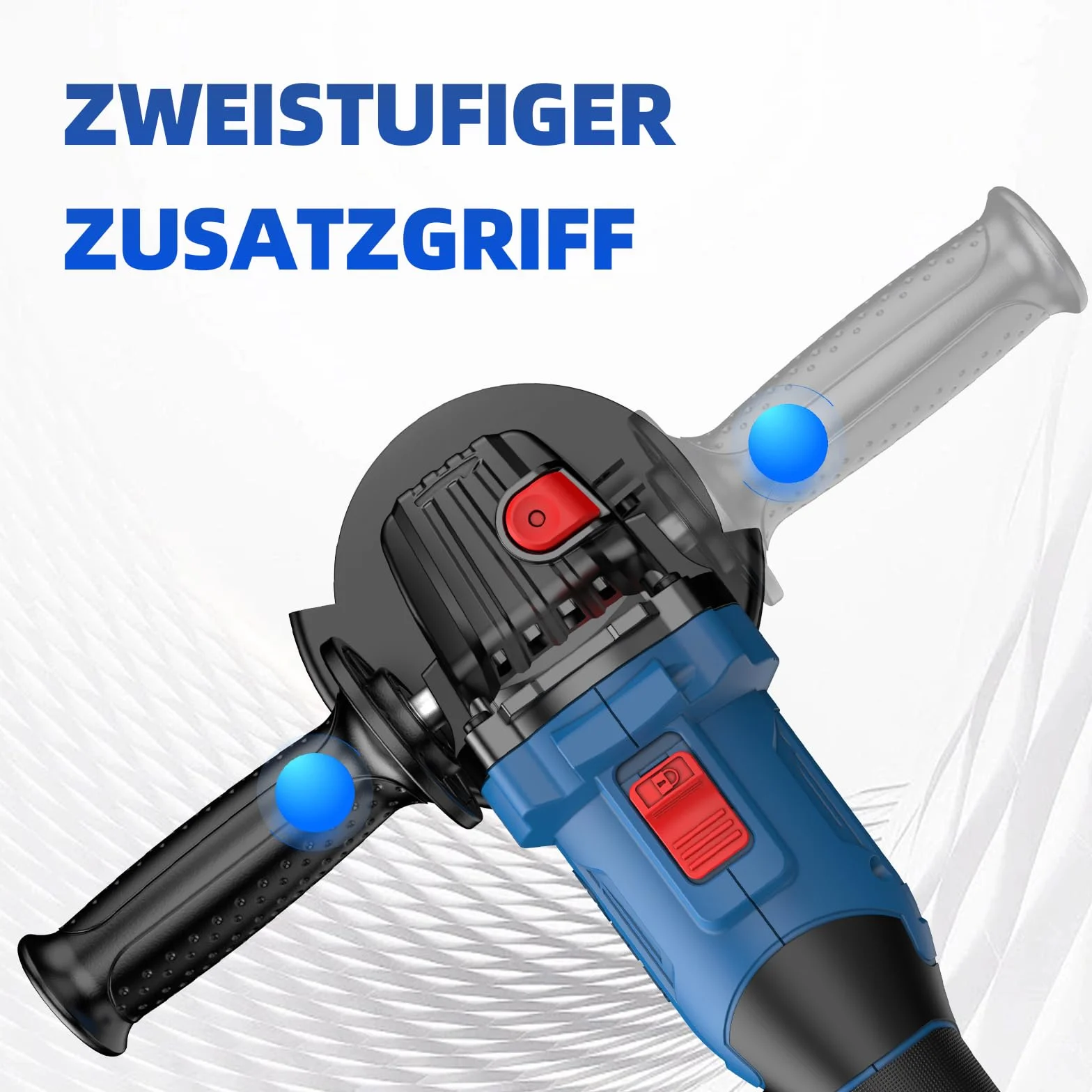 NANWEI Akumulatorowa szlifierka kątowa, kompatybilna z akumulatorem Makita 18 V, bezszczotkowa szlifierka kątowa 125 mm, elektronarzędzie z uchwytem bocznym i tarczami, tryb 3-biegowy (125 mm bez