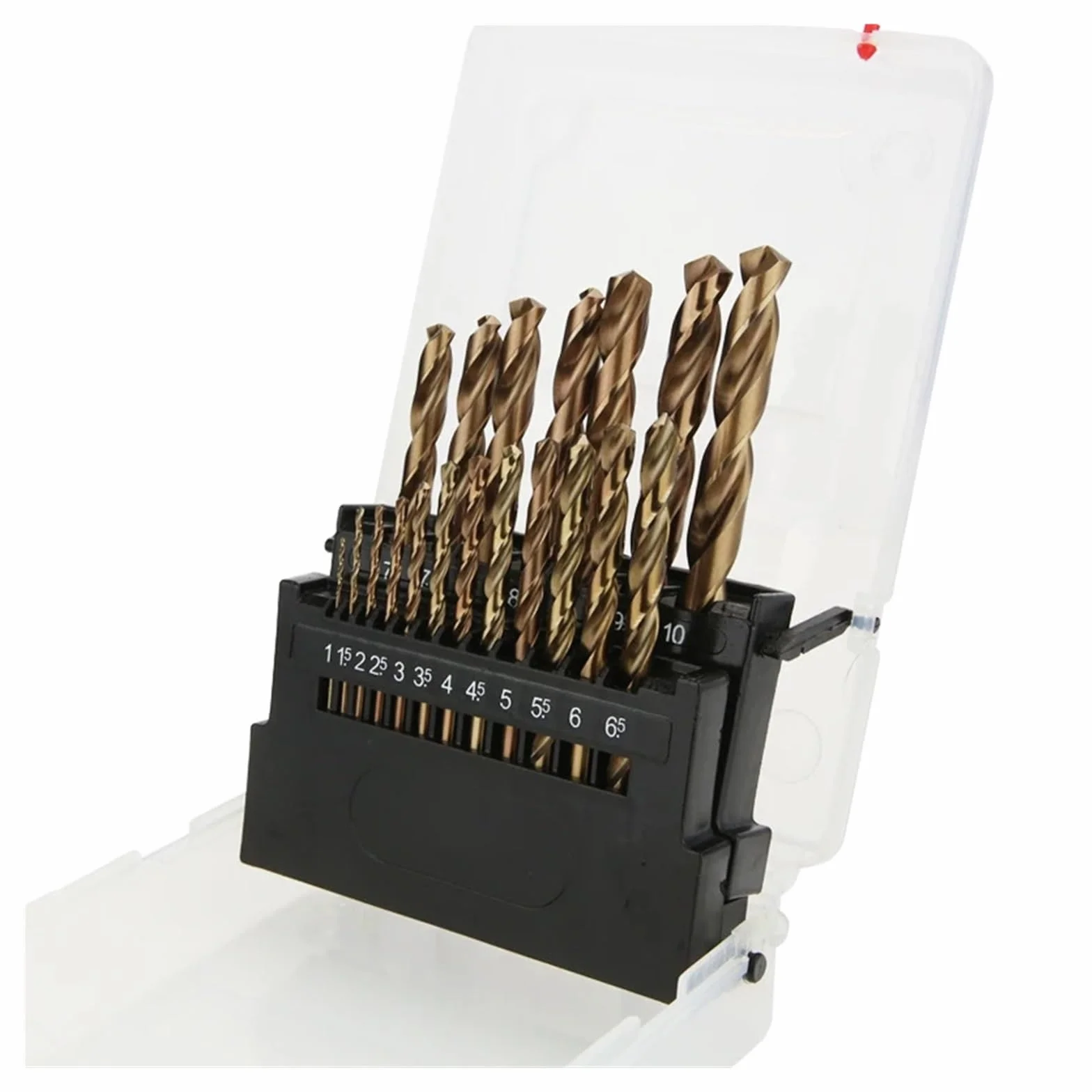 Zestaw wierteł kobaltowych M35 do żelaza i metalu chwyt betonowy akcesoria narzędziowe do metalu wiertło kręte ze stali nierdzewnej 1-13mm(19 pieces(1.0-10.0))