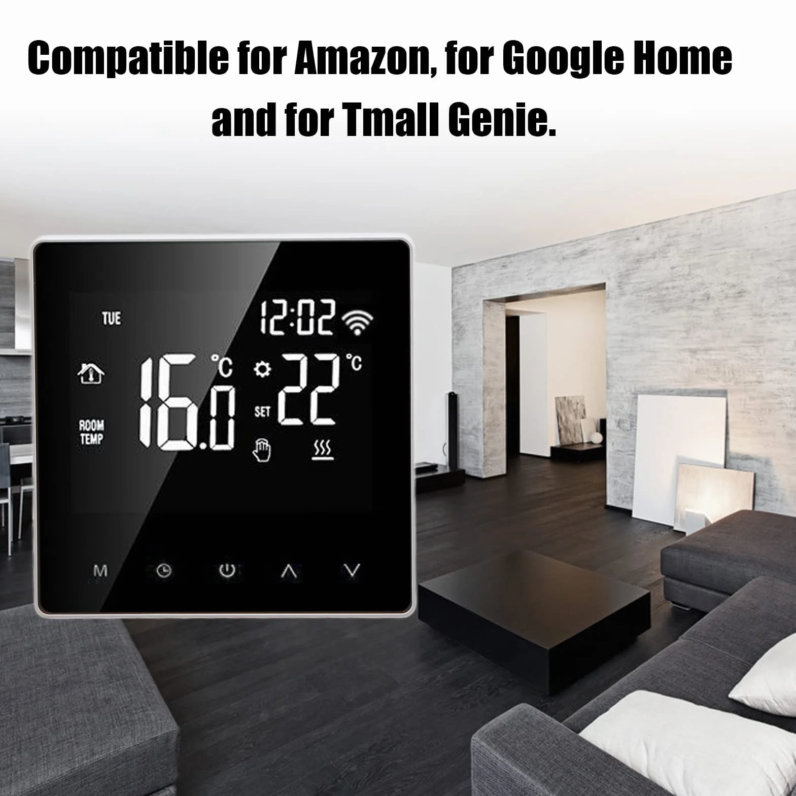 ME81H AC230V 50/60Hz Inteligentny termostat 5 ~ 90℃ WIFI Inteligentny termostat LCD ekran dotykowy Termostat ogrzewania podłogowego wody do Tuya (białe tło biały przycisk 16A)