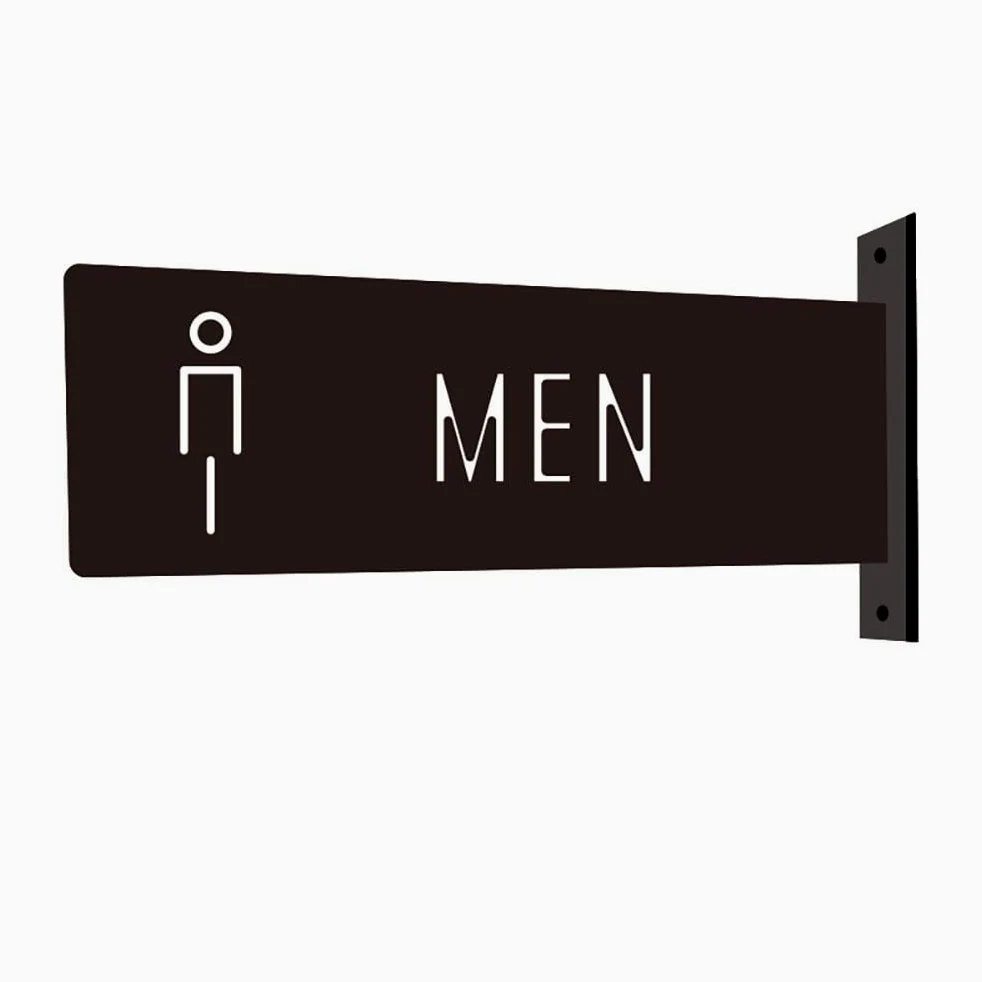 Dwustronna Akrylowa Tabliczka WC 30×10cm Znak Drzwi Ściana | Trwały Materiał Akrylowy, Uniwersalny Symbol Łazienki, Łatwa Identyfikacja, Sklepy Biura Obiekty(Signs 2)