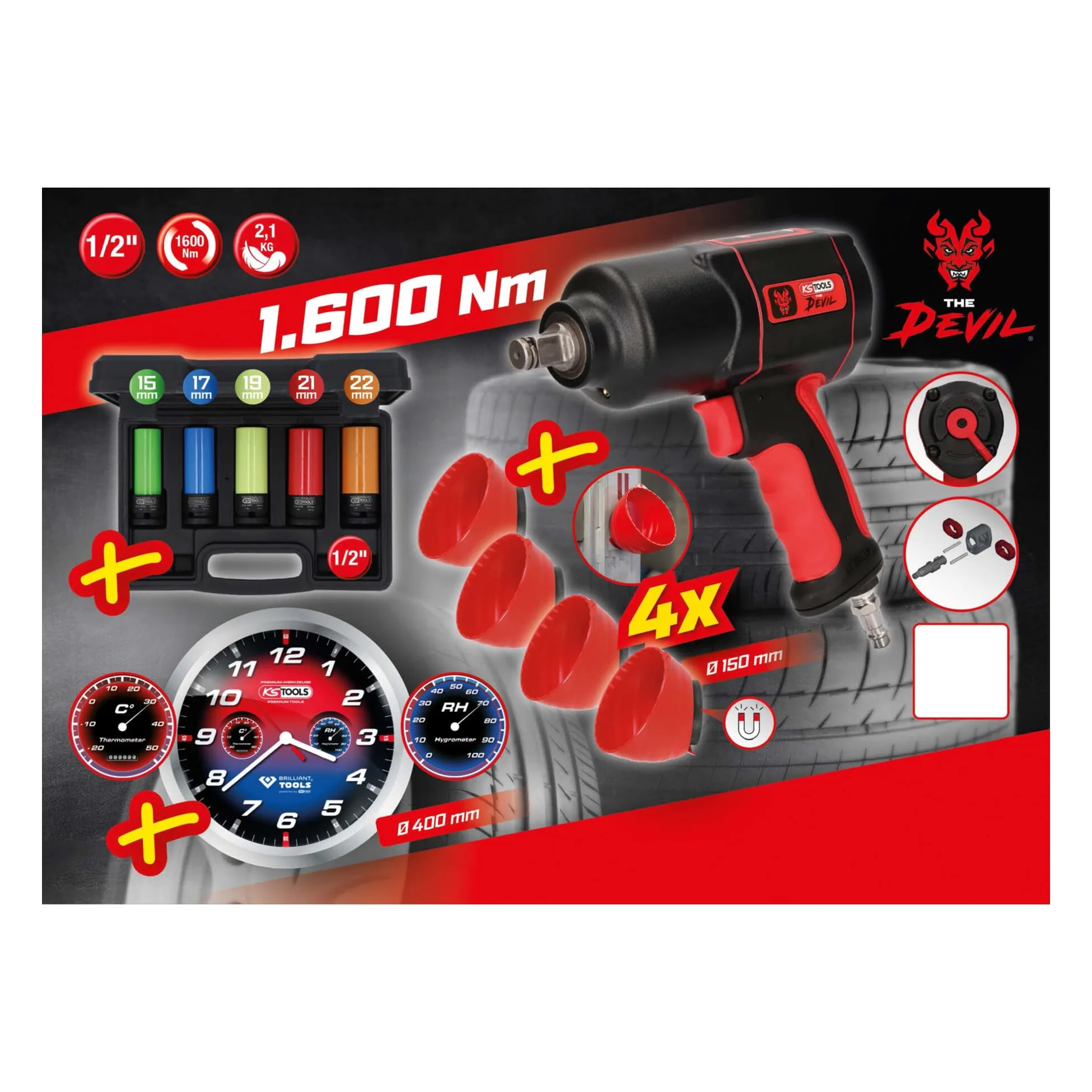 KS TOOLS 515.1205 Klucz pneumatyczny z grzechotką pneumatyczny srebrny