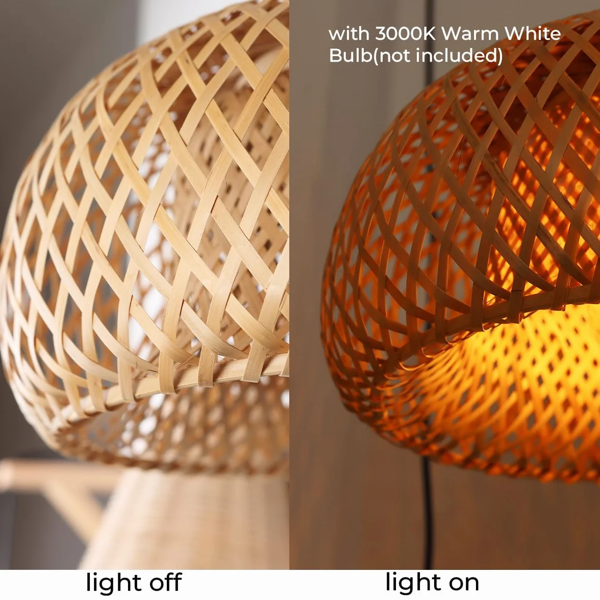 Alpinaluz Ręcznie wykonana lampa podłogowa z naturalnego wiklinowego klosza - czarna i drewniana rama, ultracienka podstawa, przełącznik nożny - nowoczesny styl Boho, wysokość 157 cm, E27