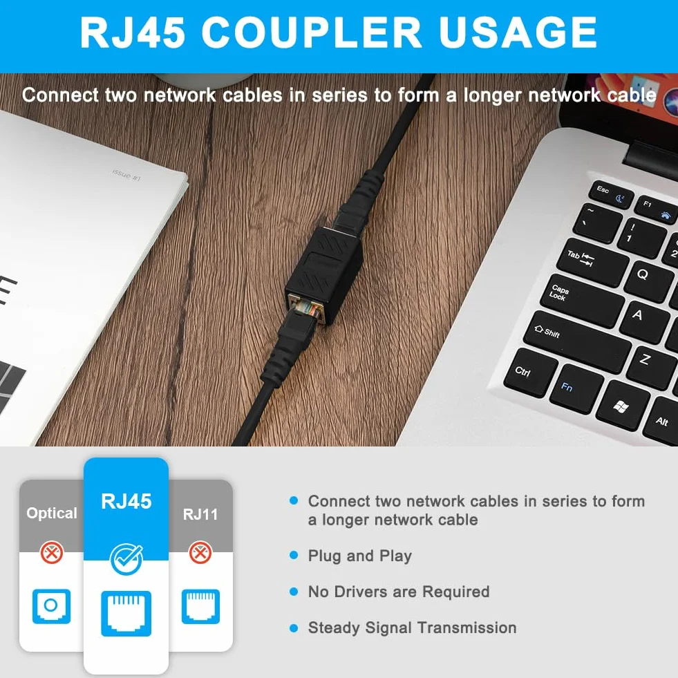 AXFEE RJ45 złącze Ethernet ekranowany łącznik liniowy żeńsko-żeński