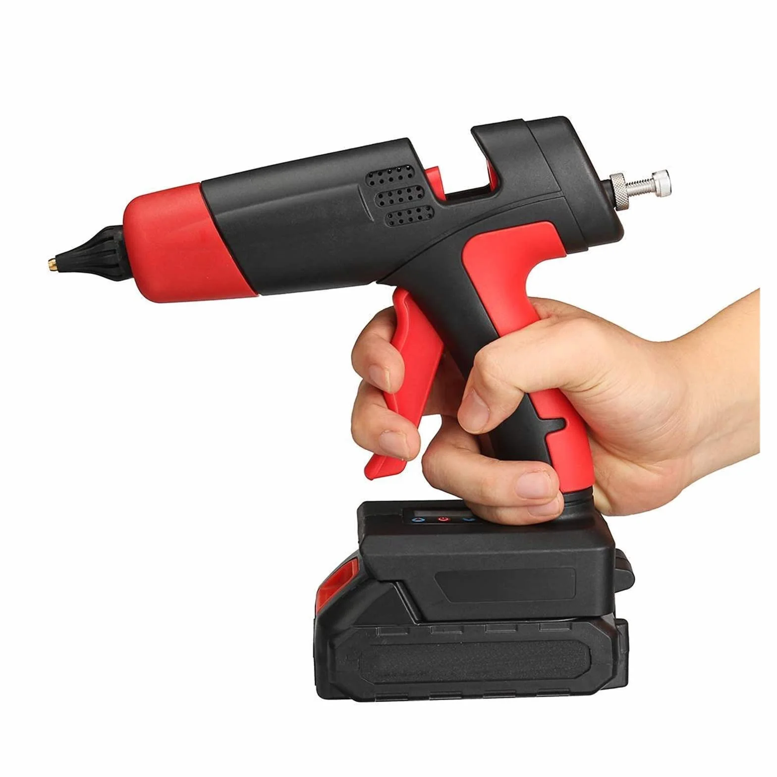 Pistolet Na Klej, Bezprzewodowy pistolet do klejenia na gorąco z 10 szt. Klej w sztyfcie akumulator litowo-jonowy dysza miedziana strona główna DIY narzędzie do naprawy 21V 1000W Szybkie Podgrzewanie